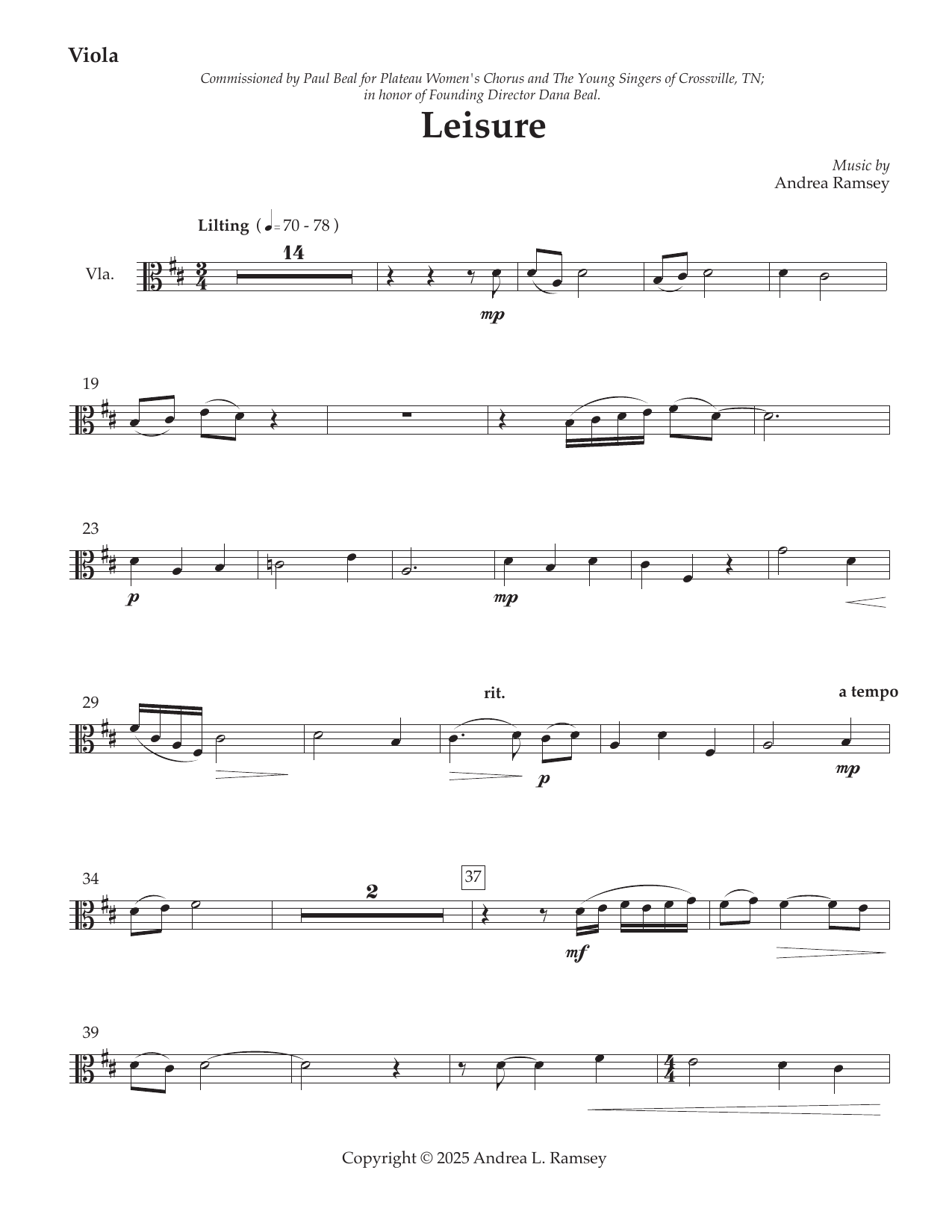 Leisure - Viola: Choral Instrumental Pak