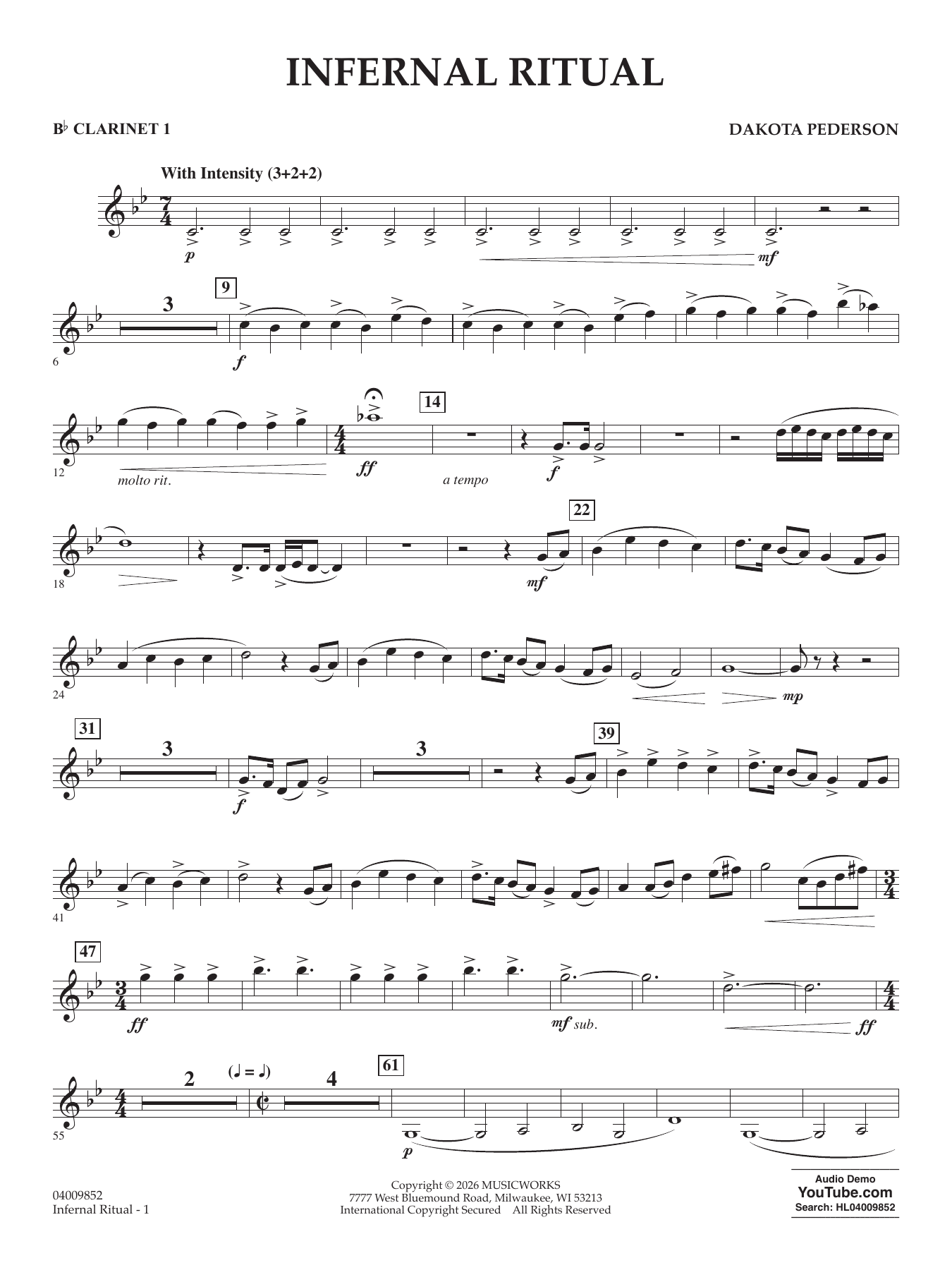 Infernal Ritual - Bb Clarinet 1