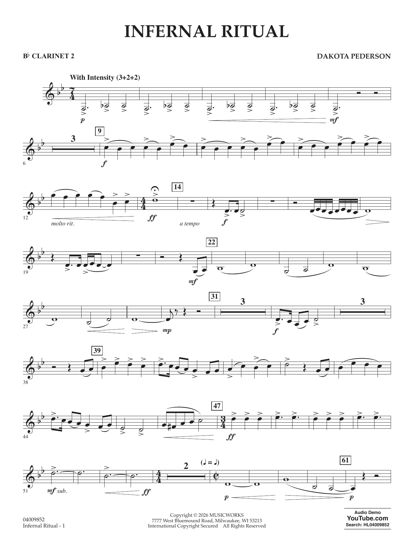 Infernal Ritual - Bb Clarinet 2