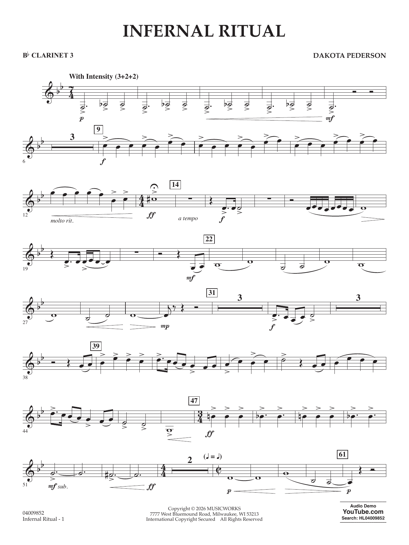 Infernal Ritual - Bb Clarinet 3