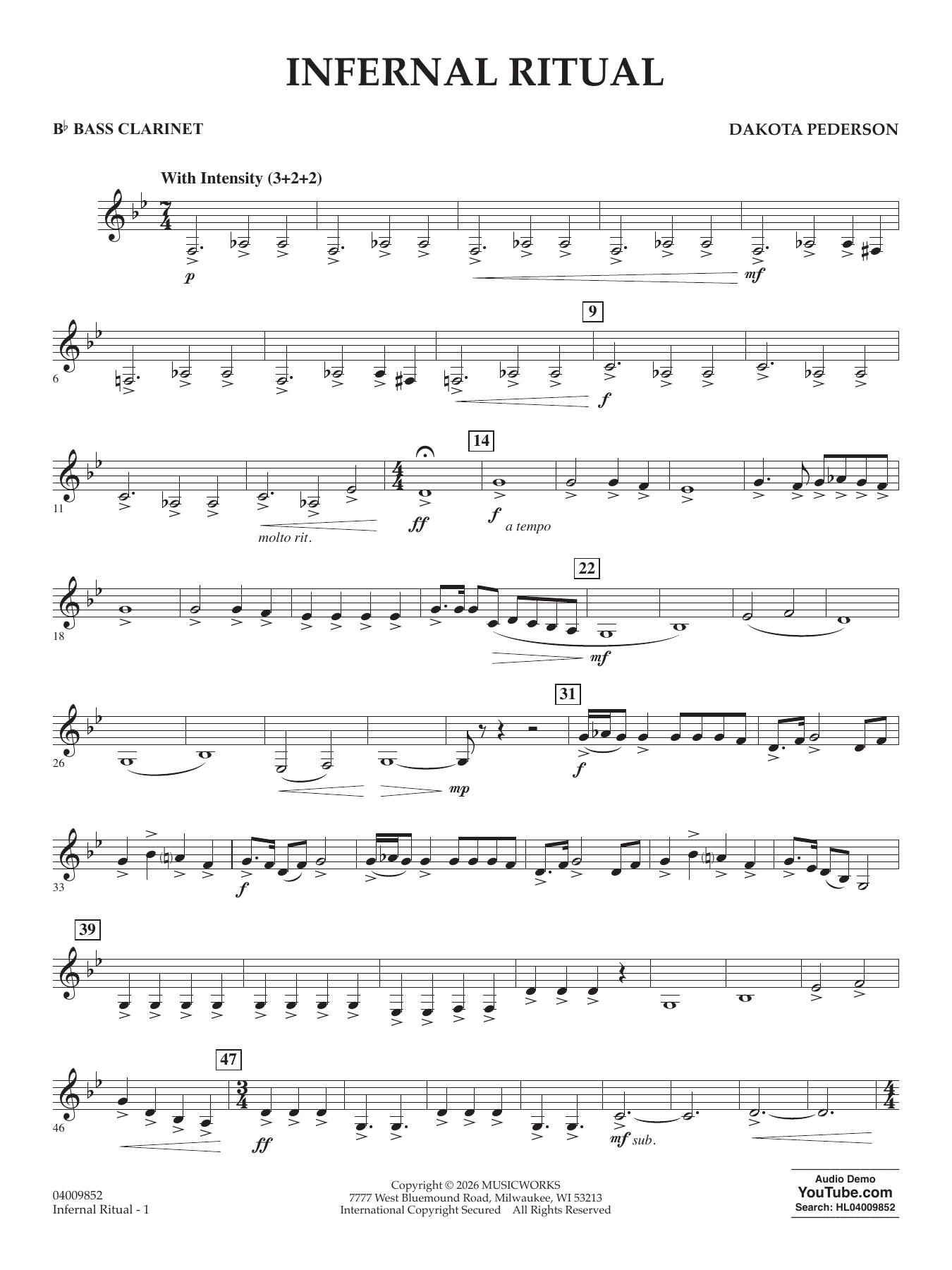 Infernal Ritual - Bb Bass Clarinet
