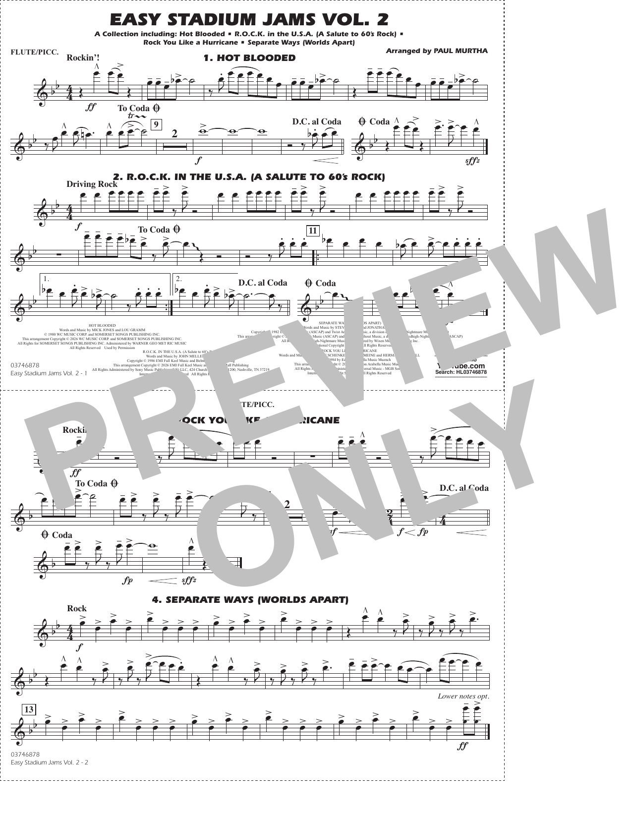 Easy Stadium Jams Vol. 2 - Flute/Piccolo
