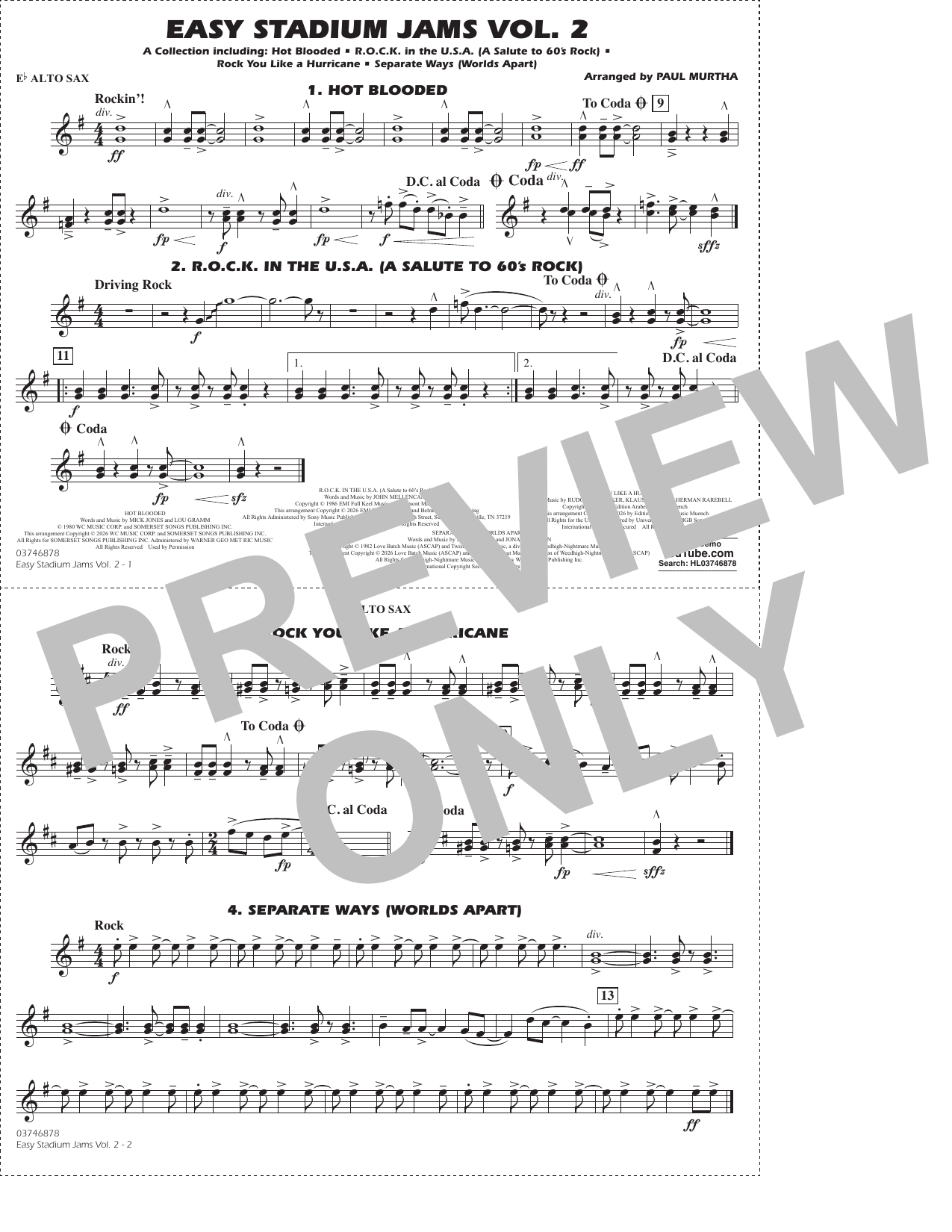 Easy Stadium Jams Vol. 2 - Eb Alto Sax