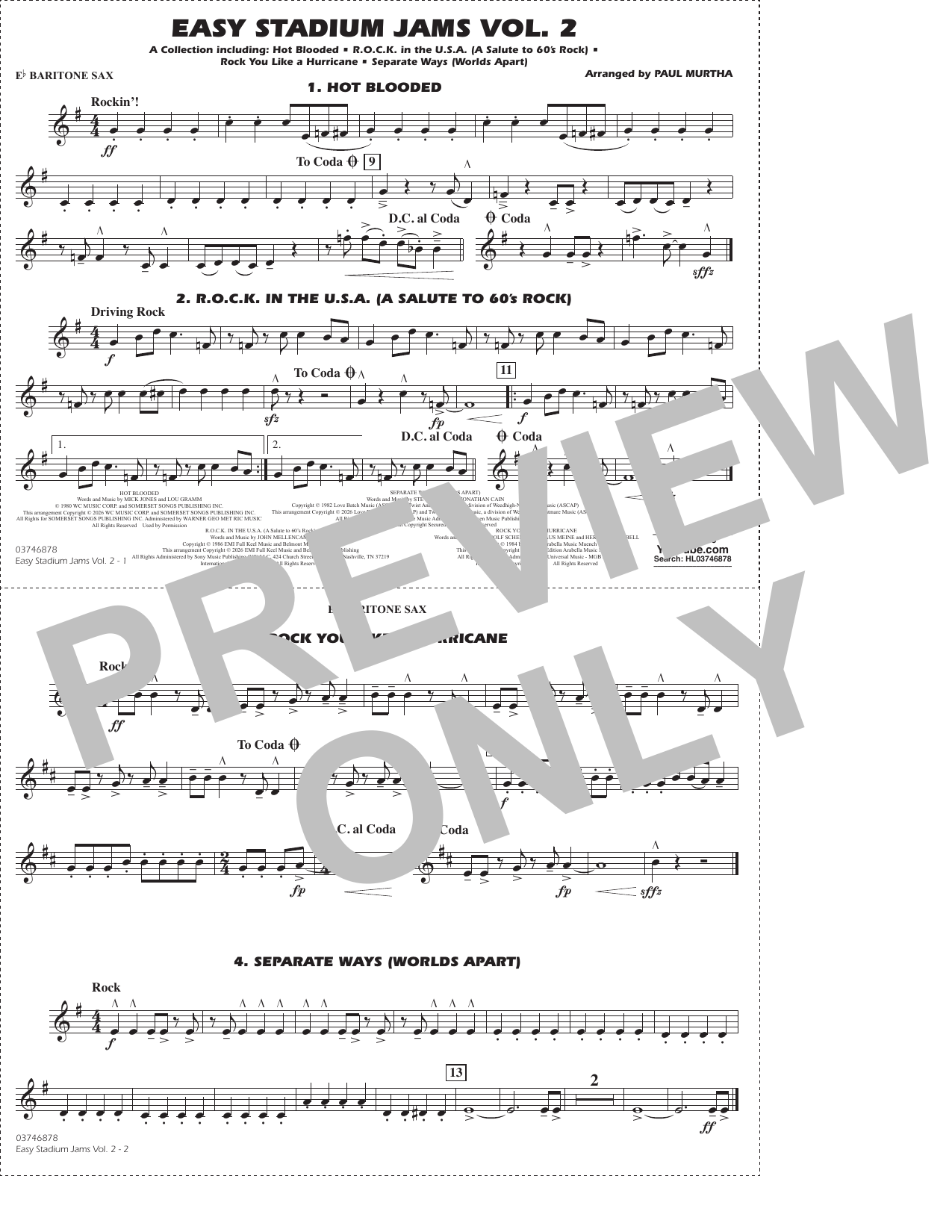 Easy Stadium Jams Vol. 2 - Eb Baritone Sax