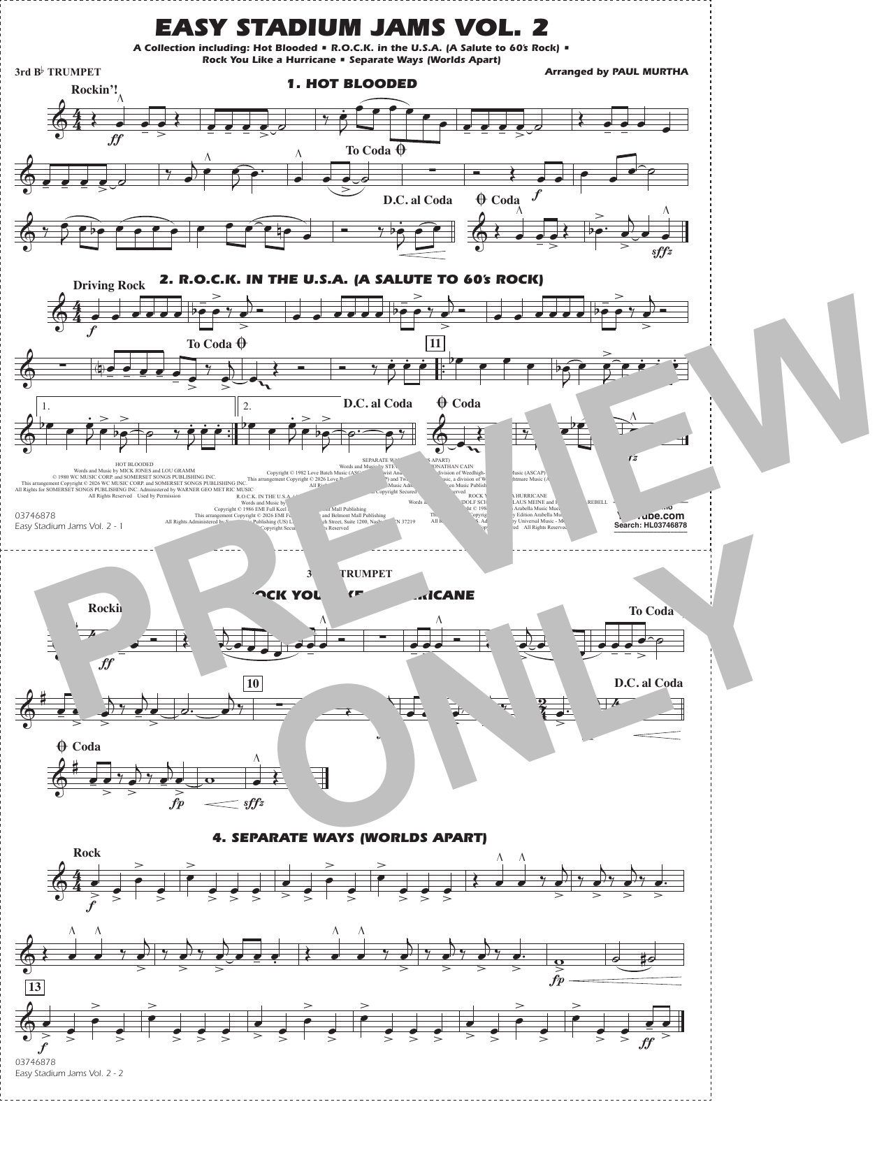 Easy Stadium Jams Vol. 2 - 3rd Bb Trumpet