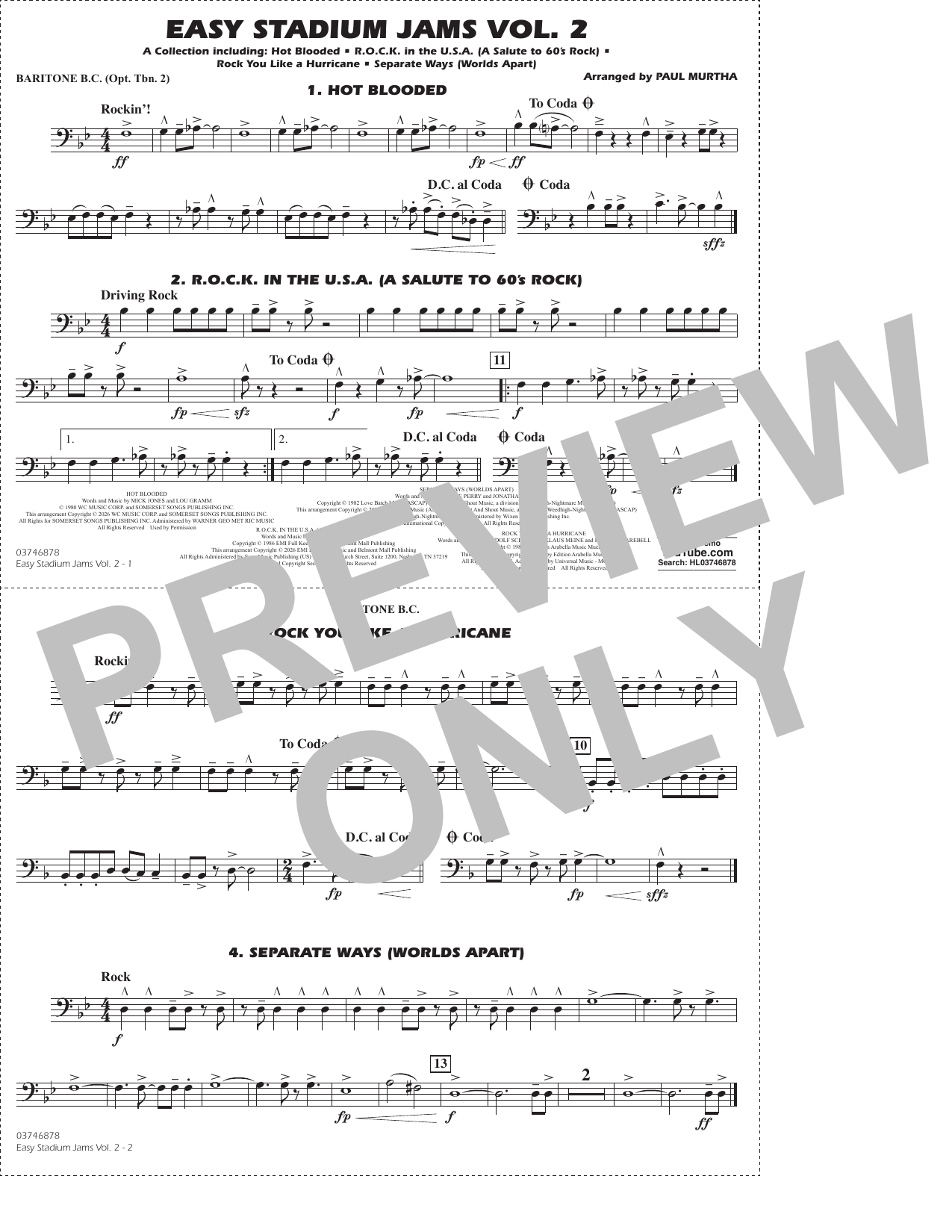 Easy Stadium Jams Vol. 2 - Baritone B.C. (Opt. Tbn. 2)