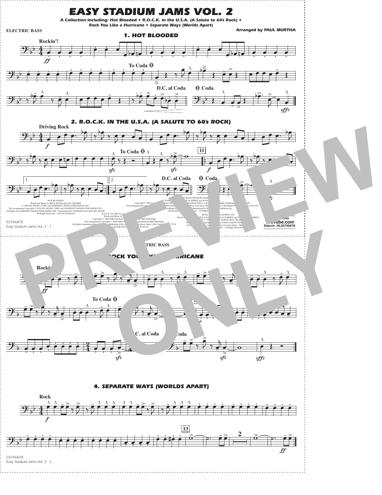 Easy Stadium Jams Vol. 2 - Electric Bass