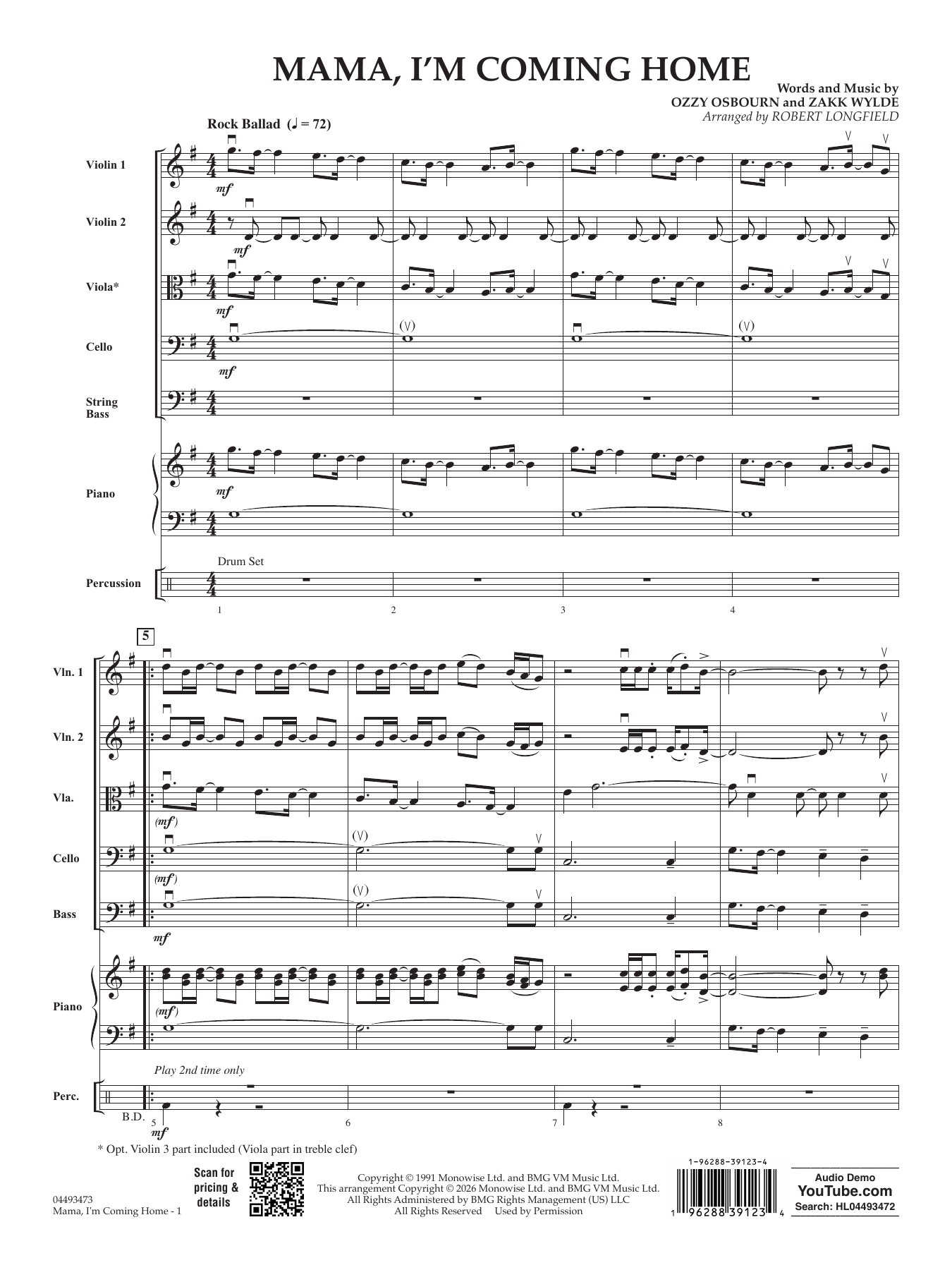 Mama I'm Coming Home (arr. Robert Longfield): String Orchestra Conductor Score & Parts