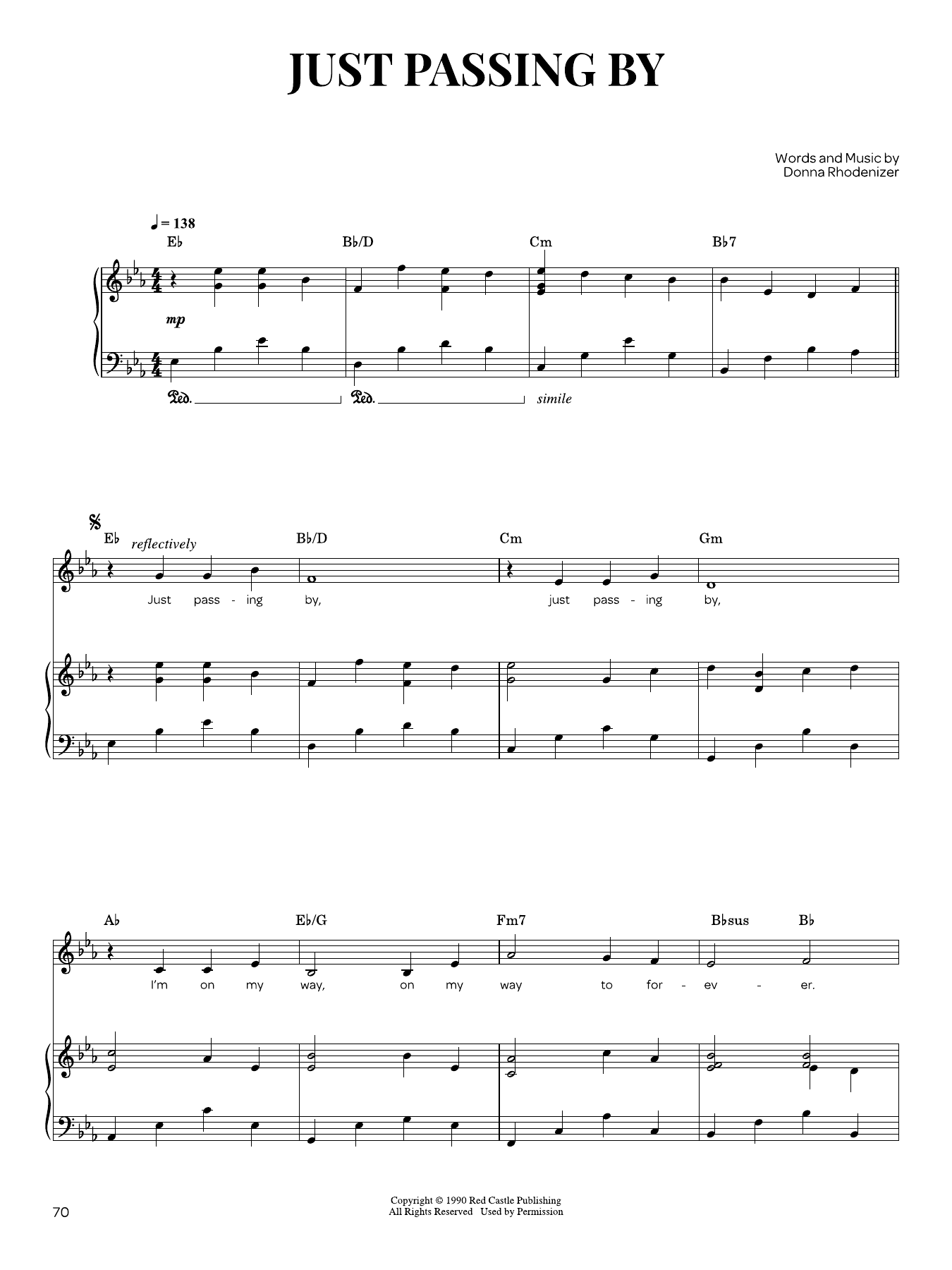 Just Passing By: Piano Vocal