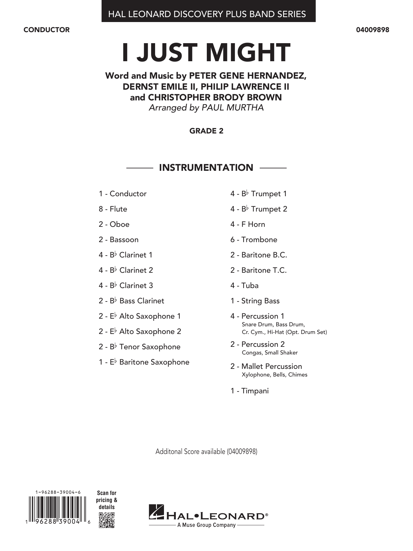 I Just Might (arr. Paul Murtha): Concert Band Conductor Score & Parts
