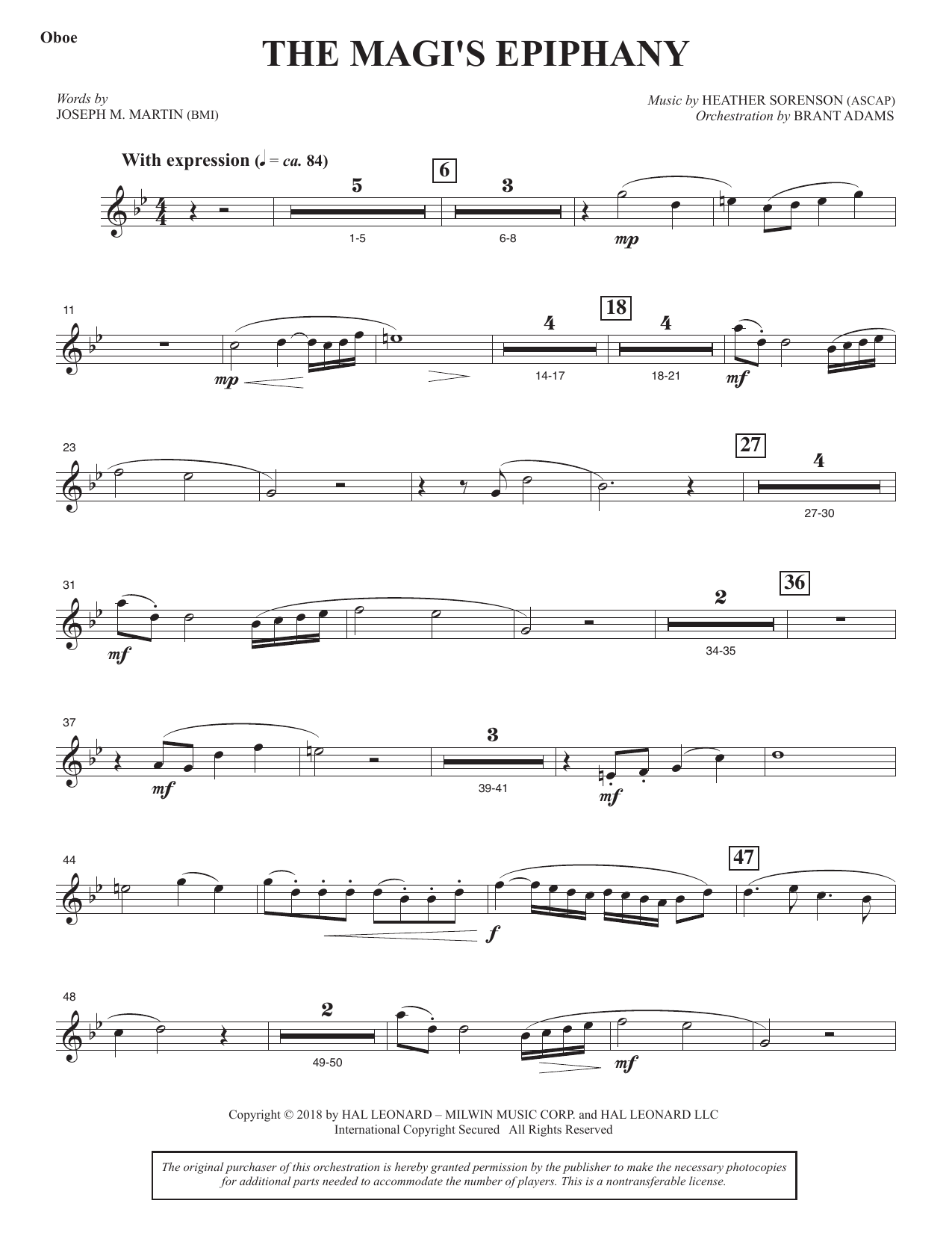 The Magi's Epiphany - Oboe: Choral Instrumental Pak