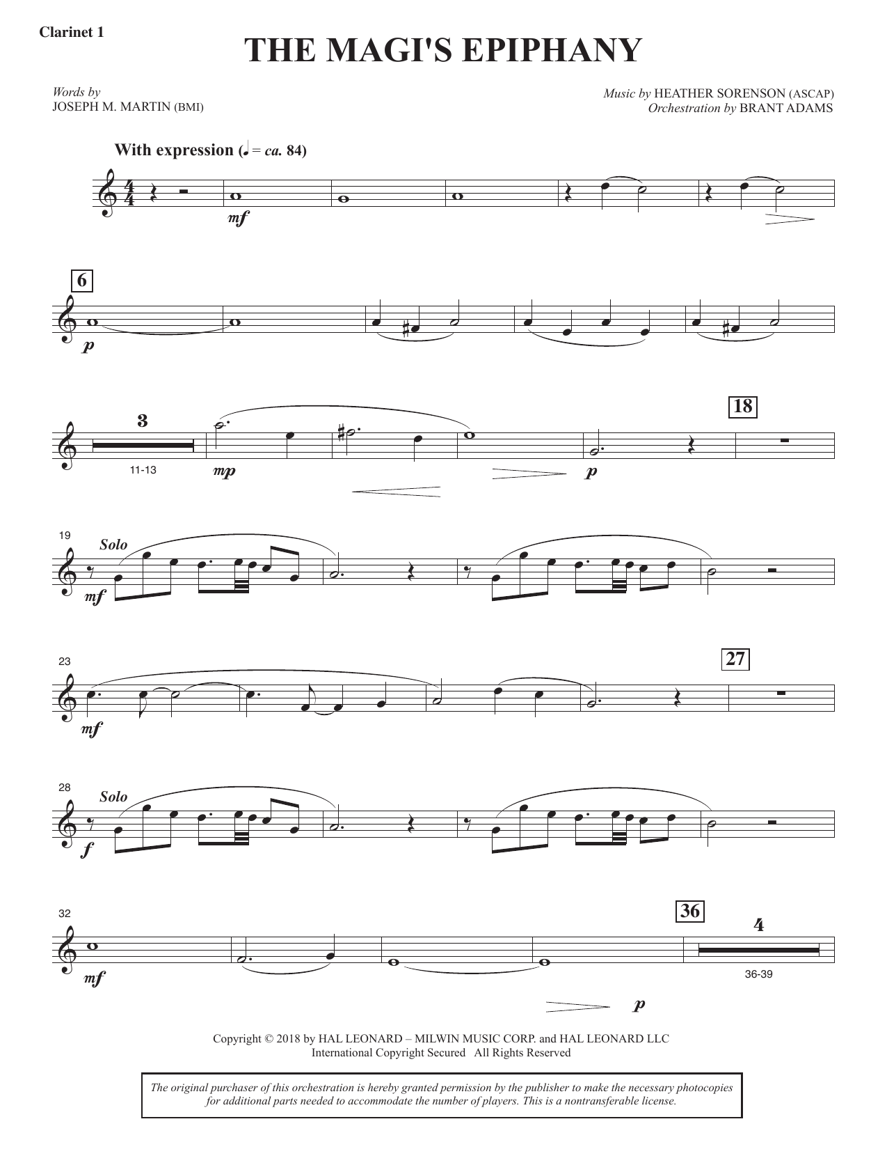 The Magi's Epiphany - Bb Clarinet 1: Choral Instrumental Pak
