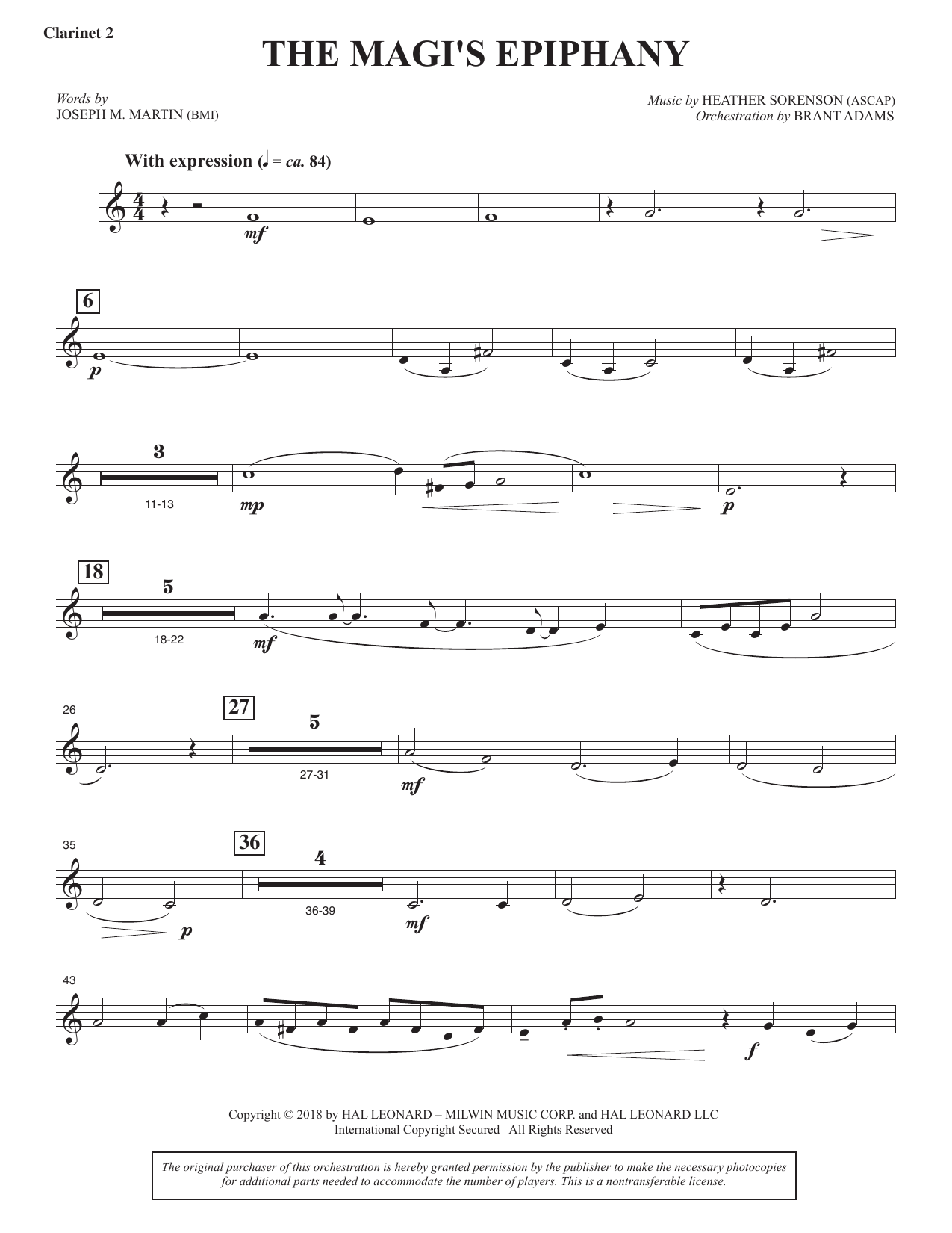 The Magi's Epiphany - Bb Clarinet 2: Choral Instrumental Pak