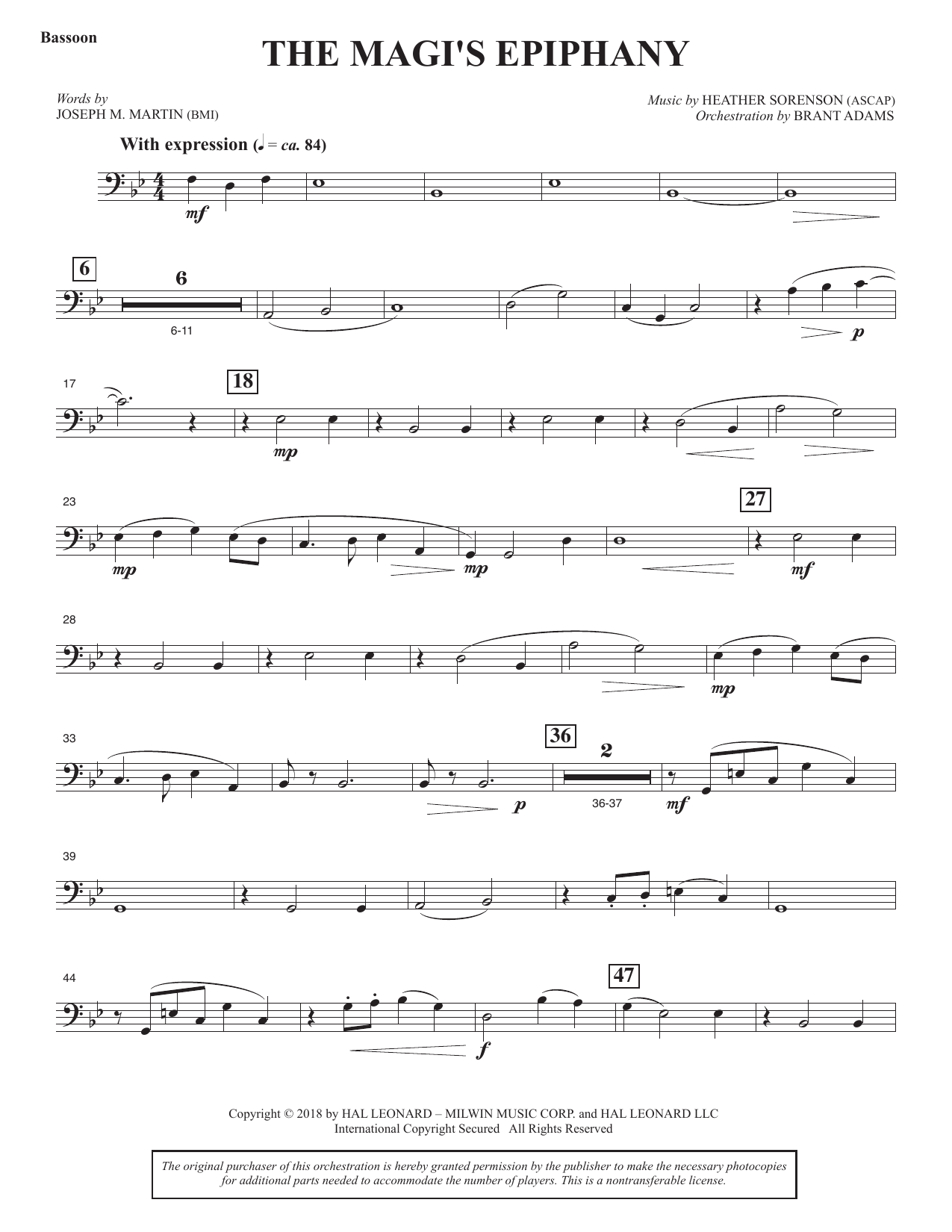 The Magi's Epiphany - Bassoon: Choral Instrumental Pak