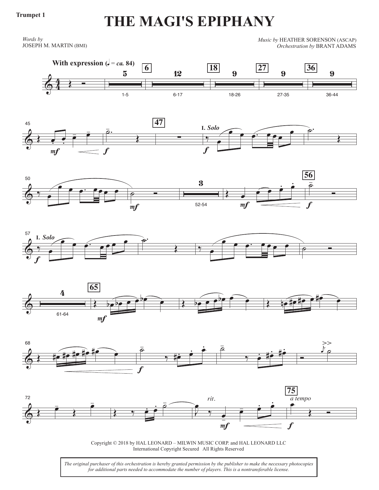 The Magi's Epiphany - Bb Trumpet 1: Choral Instrumental Pak