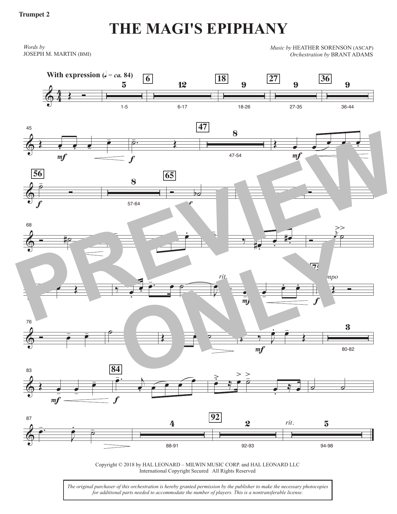 The Magi's Epiphany - Bb Trumpet 2: Choral Instrumental Pak
