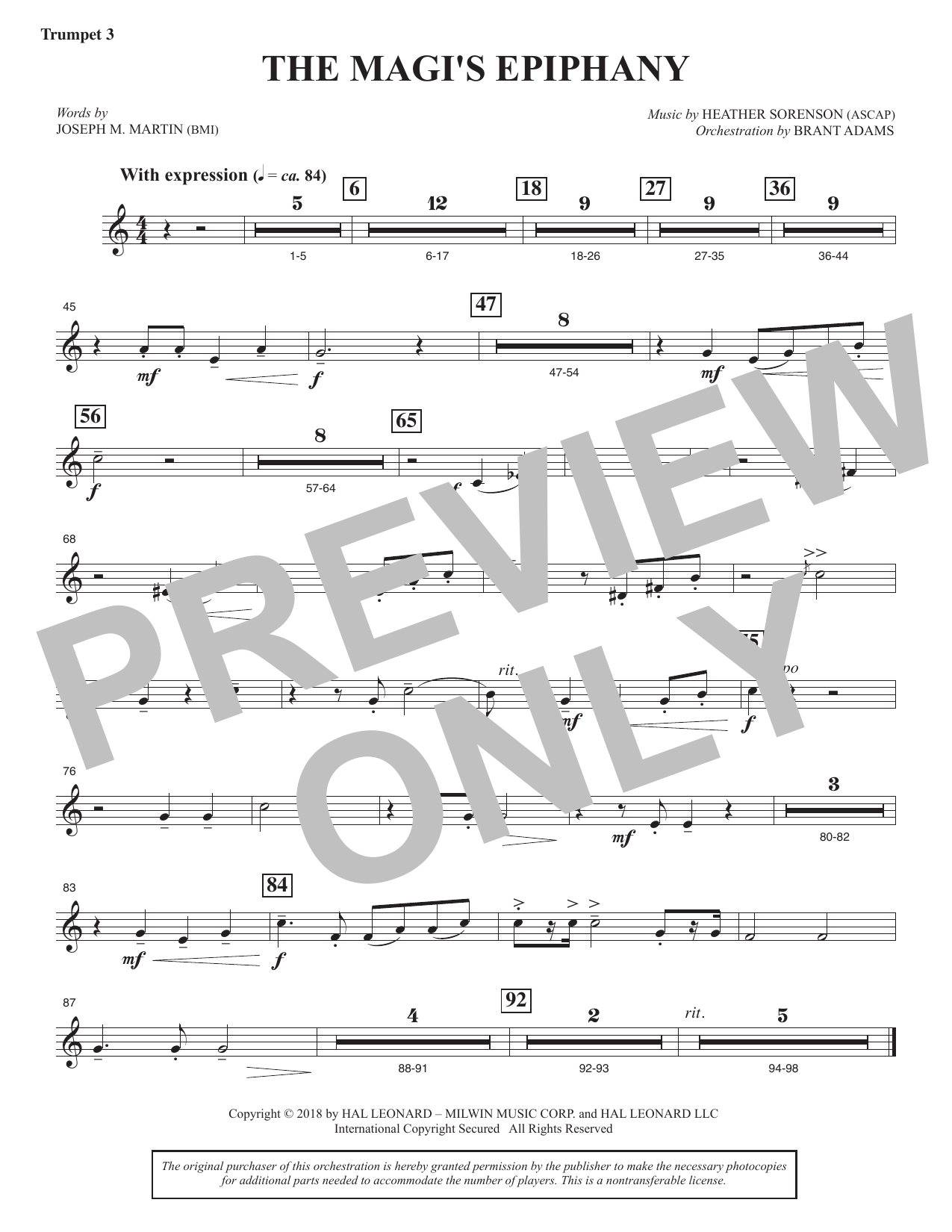 The Magi's Epiphany - Bb Trumpet 3: Choral Instrumental Pak