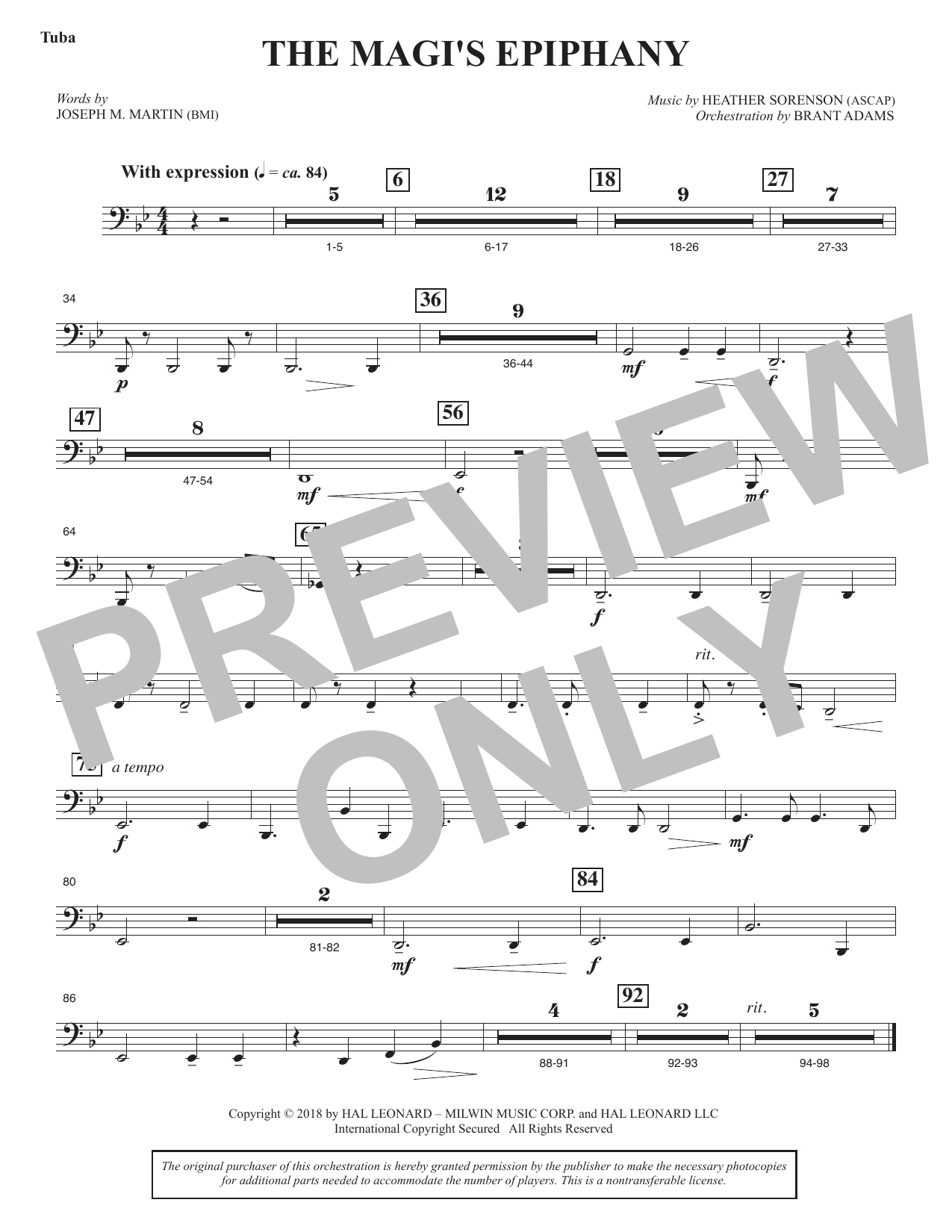 The Magi's Epiphany - Tuba: Choral Instrumental Pak