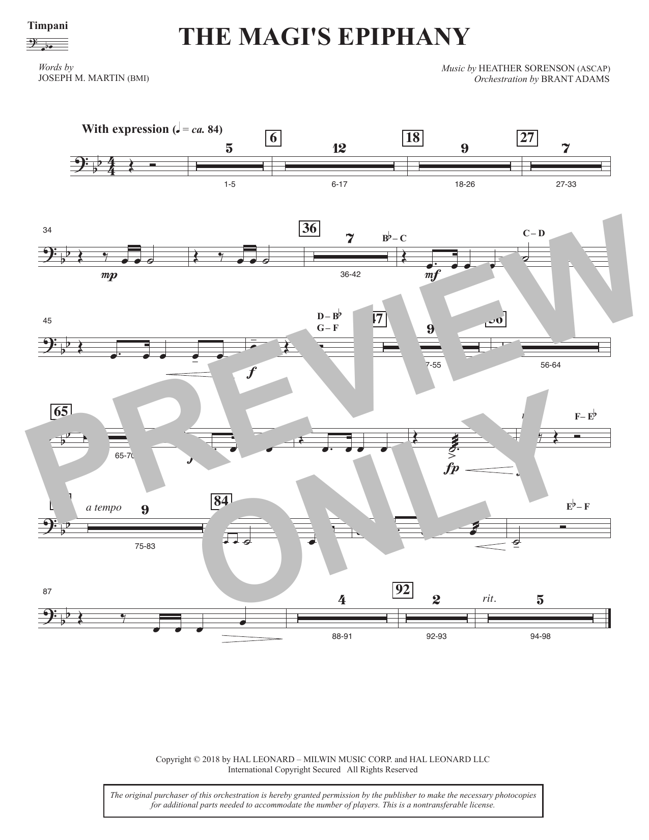 The Magi's Epiphany - Timpani: Choral Instrumental Pak