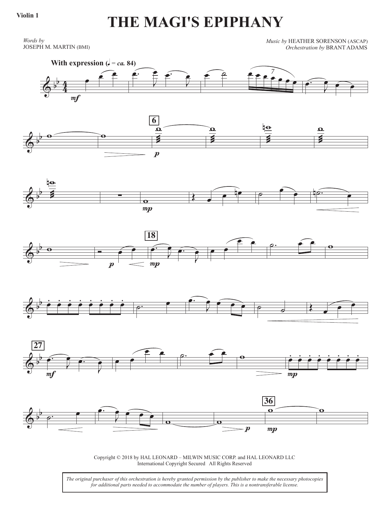 The Magi's Epiphany - Violin 1: Choral Instrumental Pak