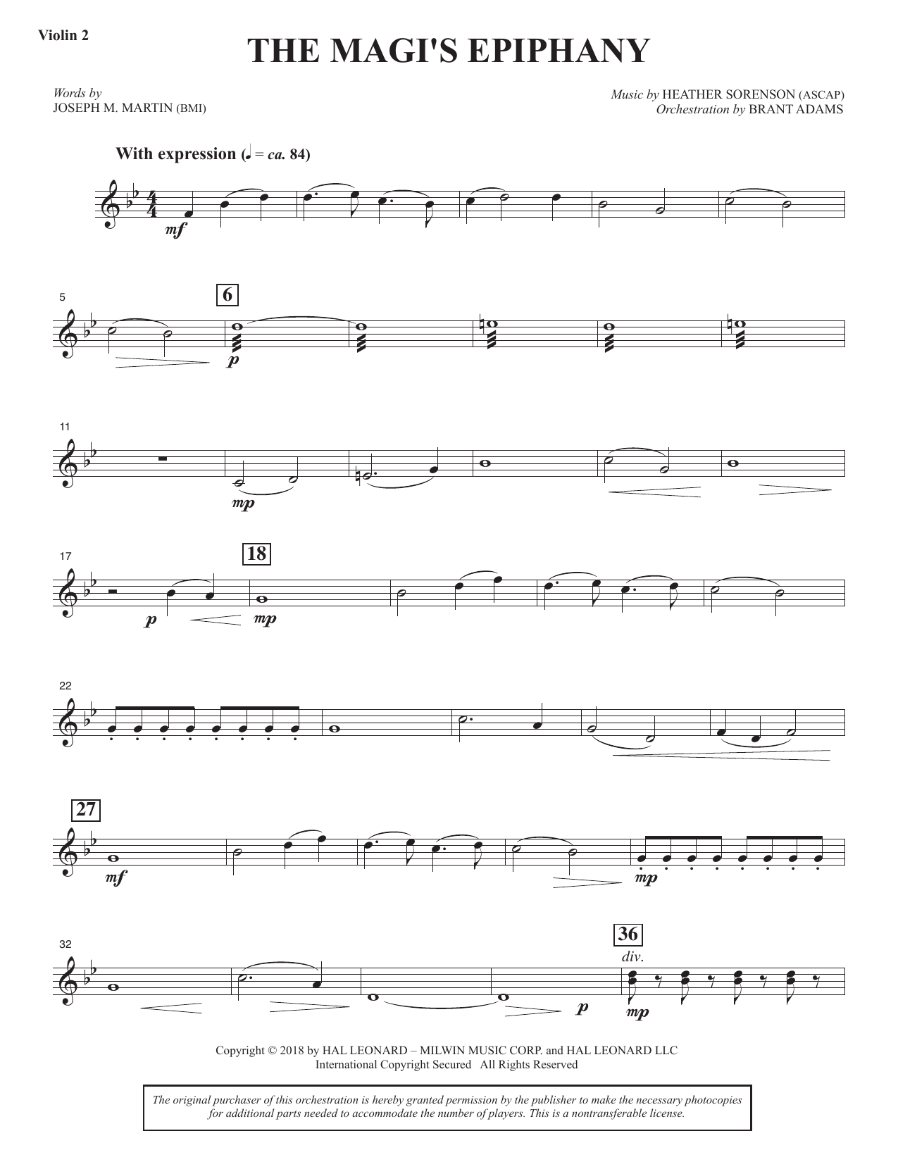 The Magi's Epiphany - Violin 2: Choral Instrumental Pak