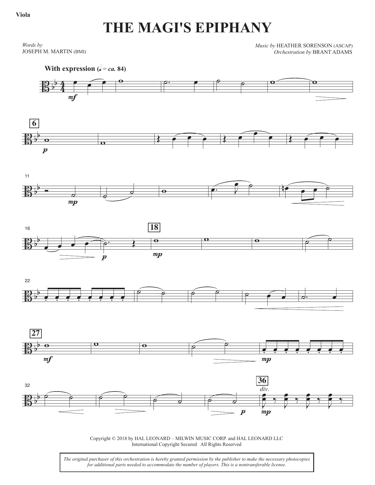 The Magi's Epiphany - Viola: Choral Instrumental Pak