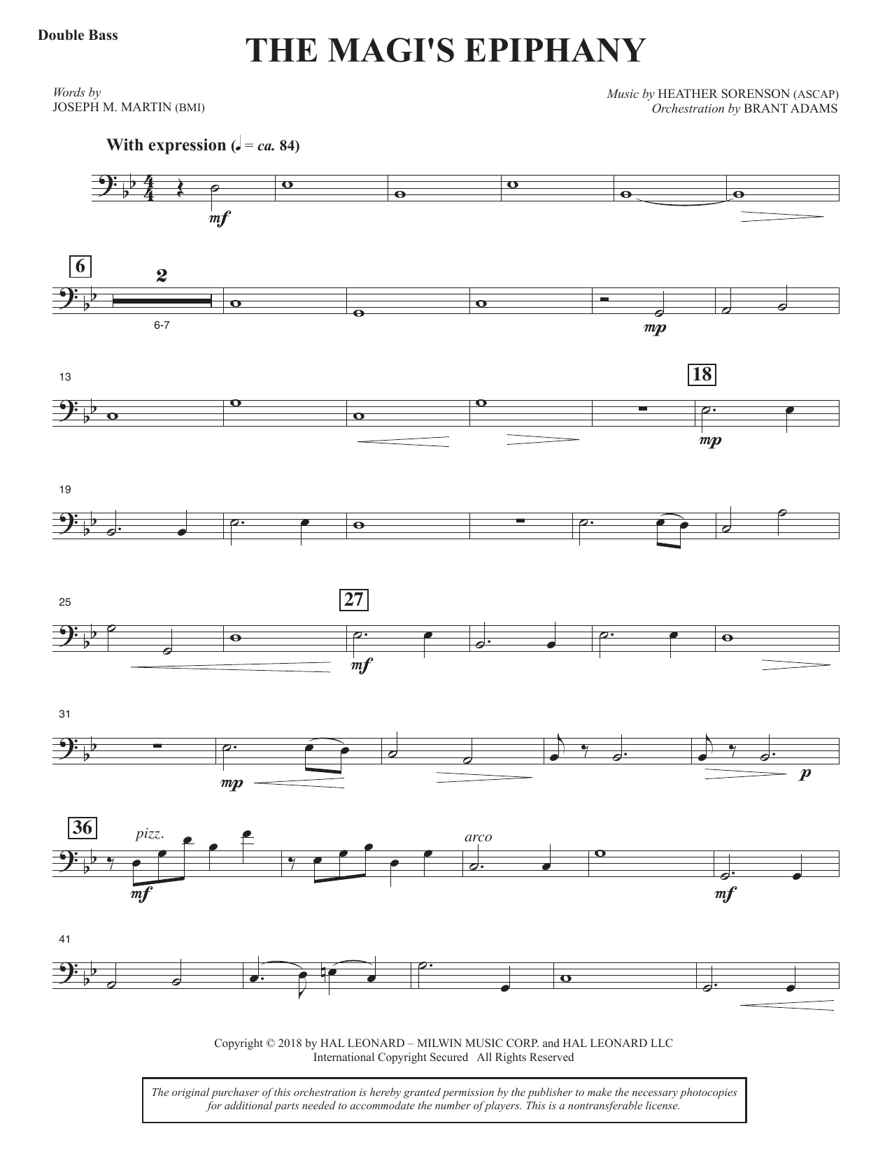 The Magi's Epiphany - Double Bass: Choral Instrumental Pak