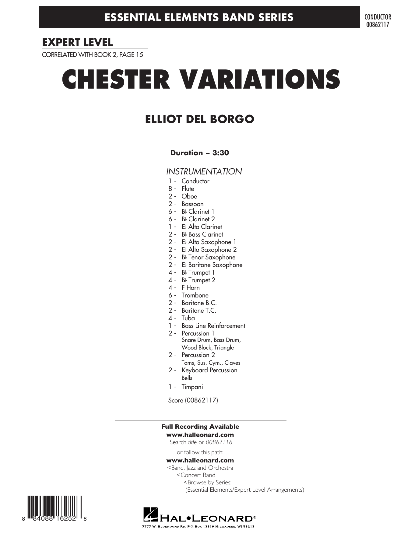 Chester Variations: Concert Band Conductor Score & Parts