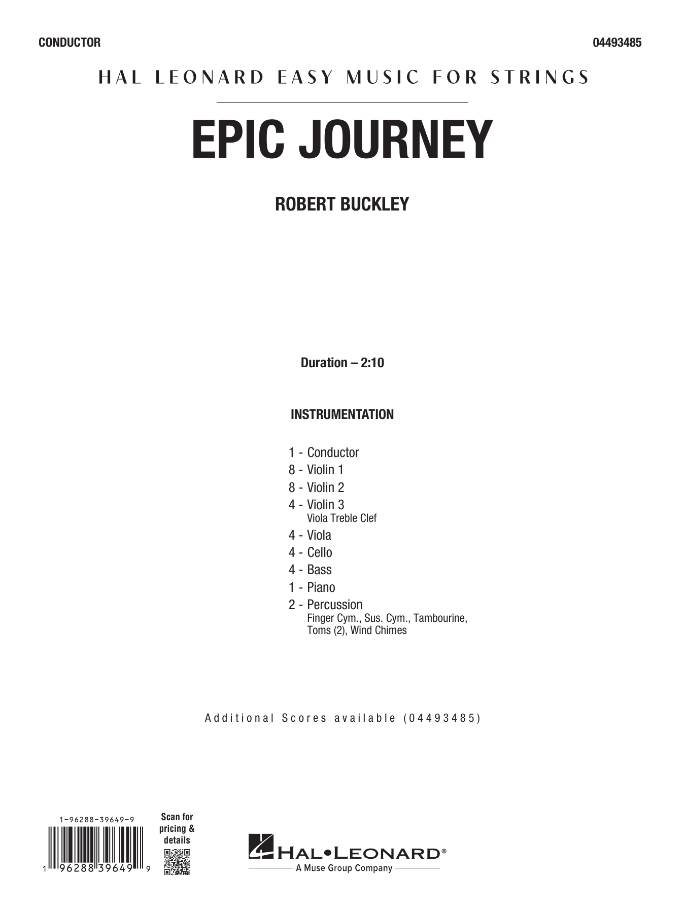 Epic Journey: String Orchestra Conductor Score & Parts