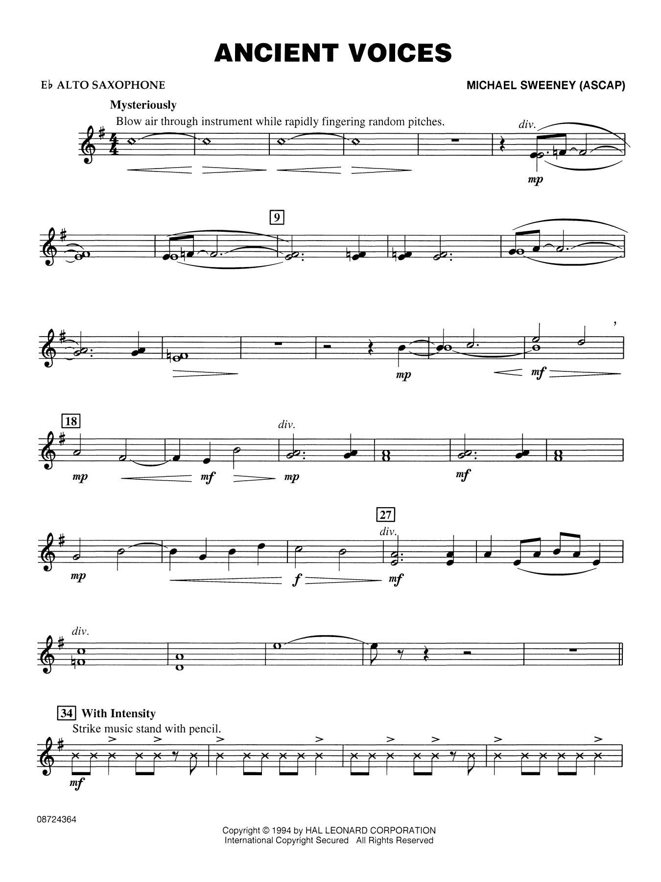 Ancient Voices - Eb Alto Saxophone