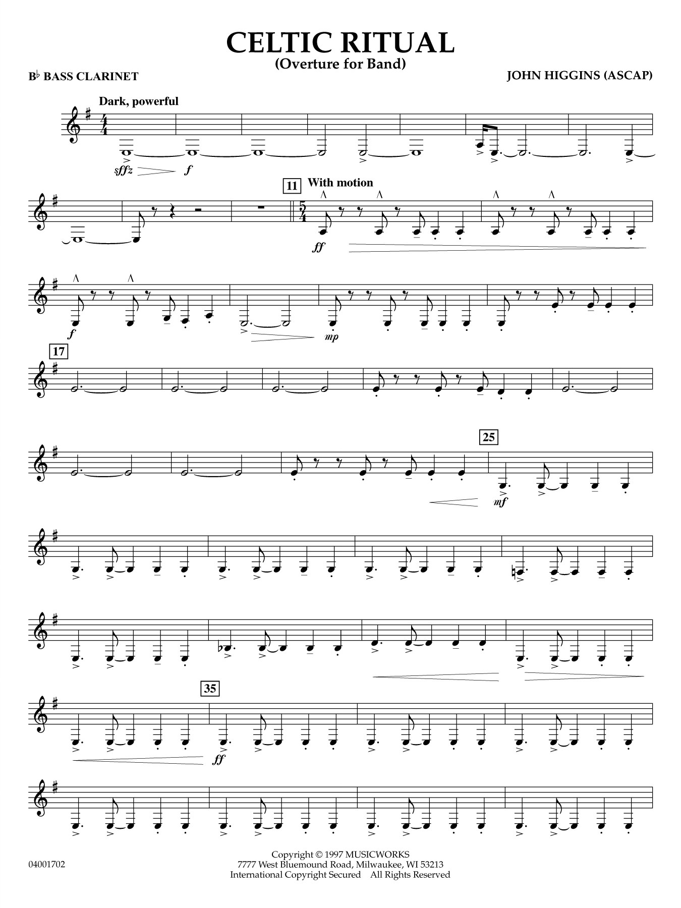 Celtic Ritual - Bb Bass Clarinet