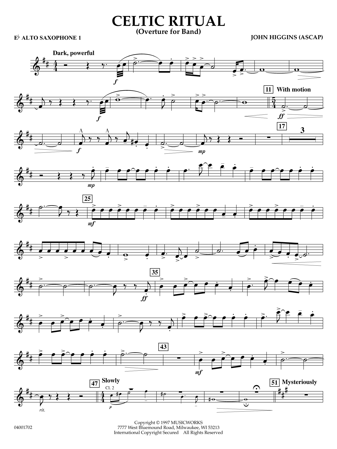 Celtic Ritual - Eb Alto Saxophone 1