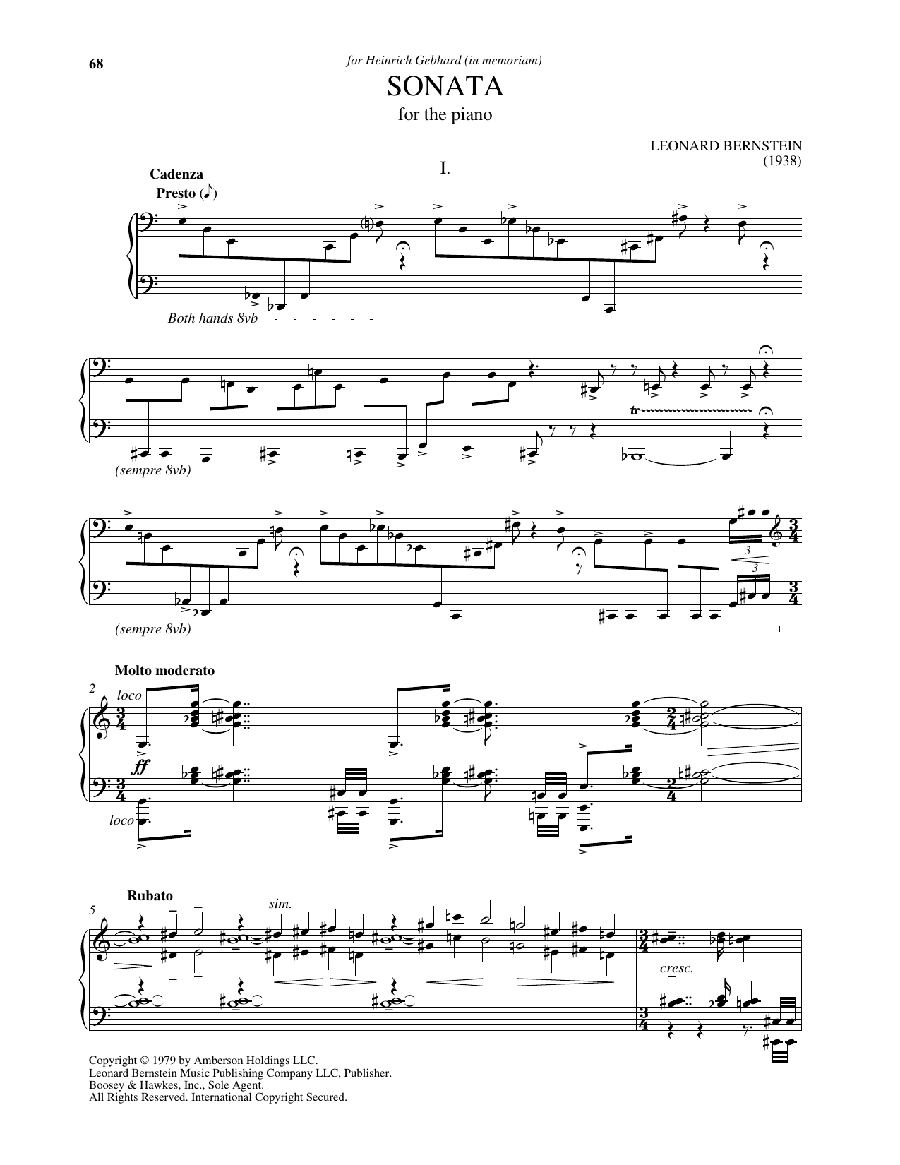 Sonata For The Piano: Piano Solo