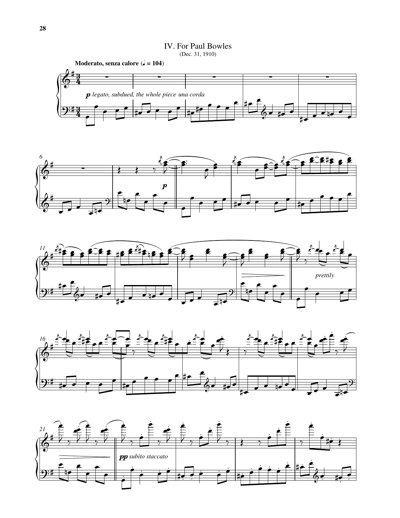 For Paul Bowles: Piano Solo