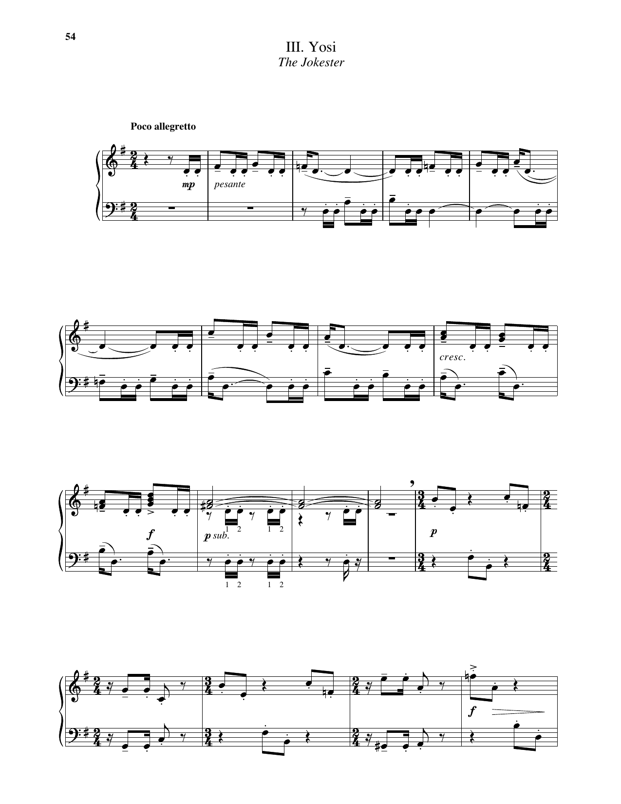 Yosi: The Jokester: Piano Solo