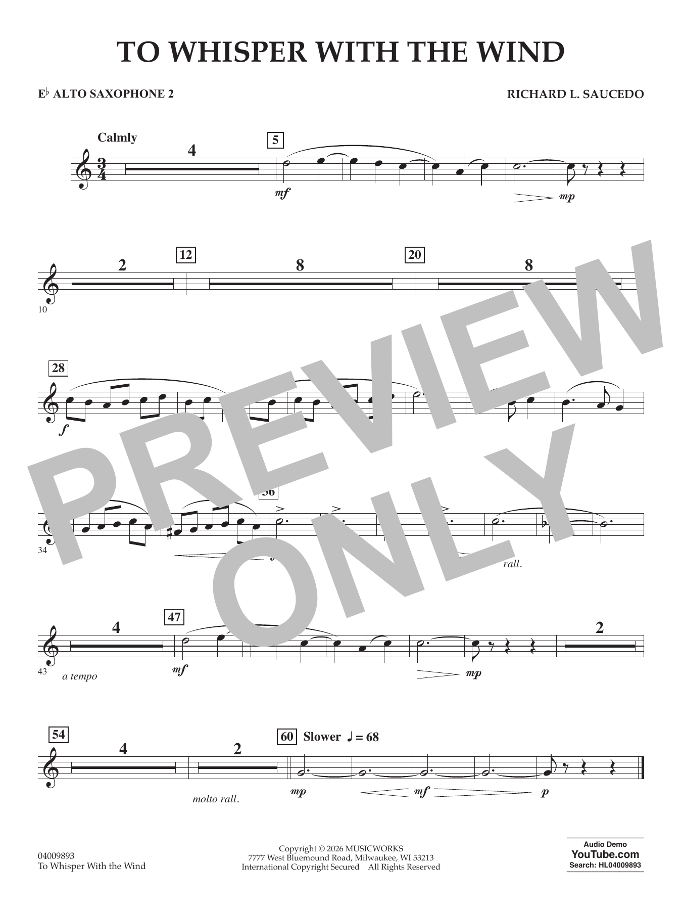 To Whisper With The Wind - Eb Alto Saxophone 2