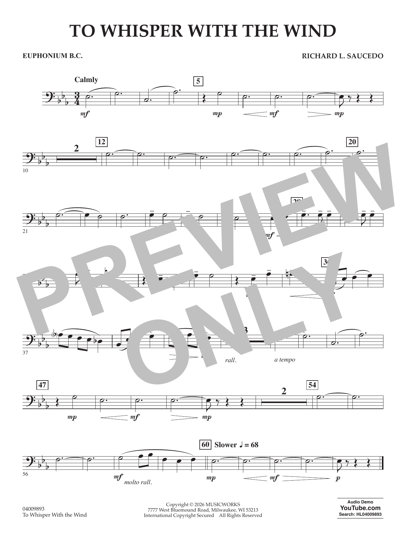 To Whisper With The Wind - Euphonium B.C.
