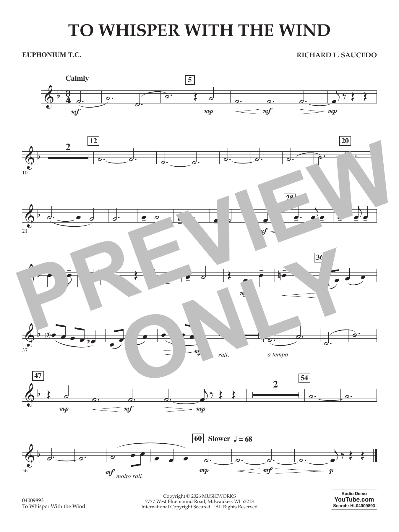 To Whisper With The Wind - Euphonium T.C.