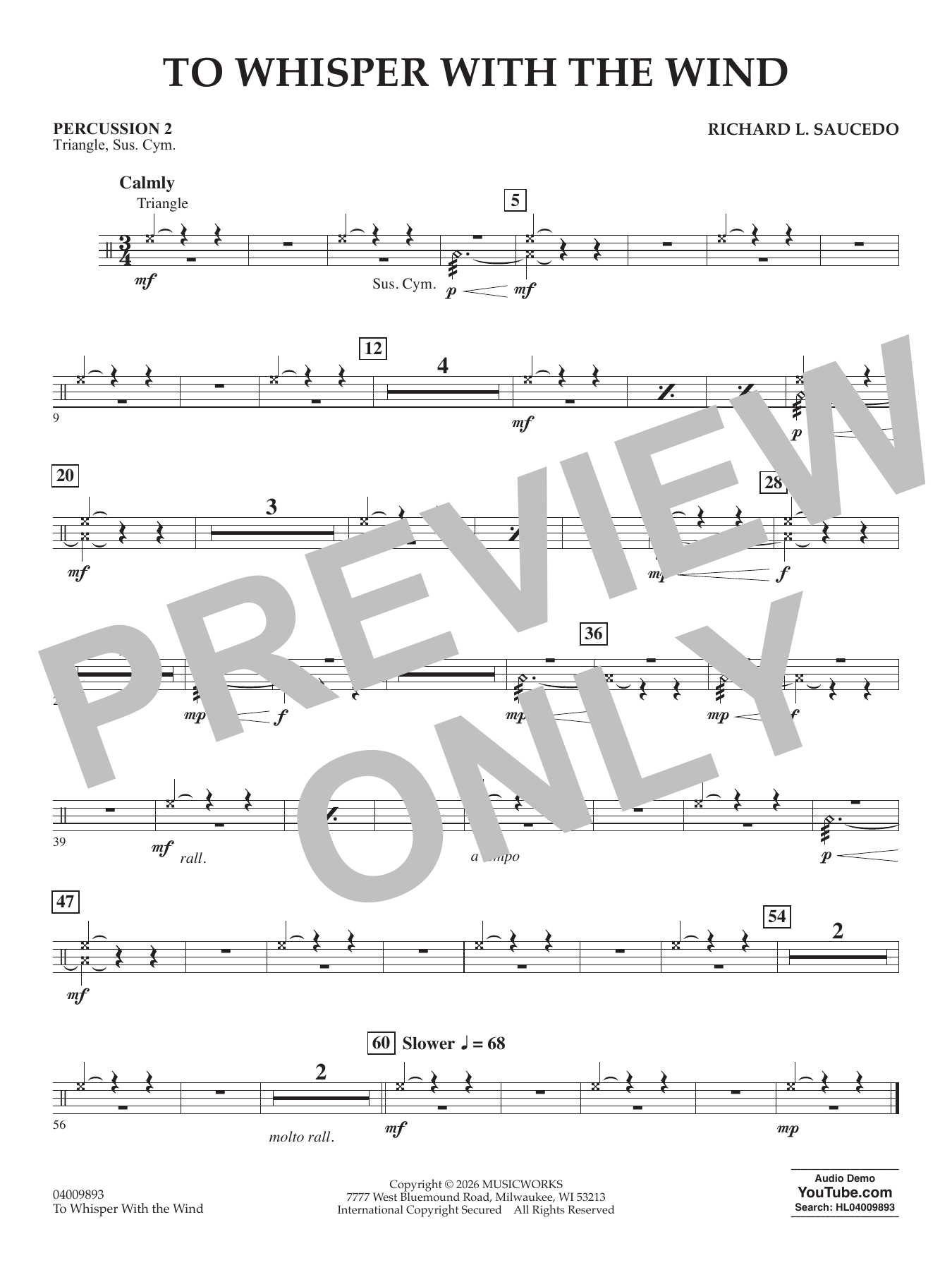 To Whisper With The Wind - Percussion 2