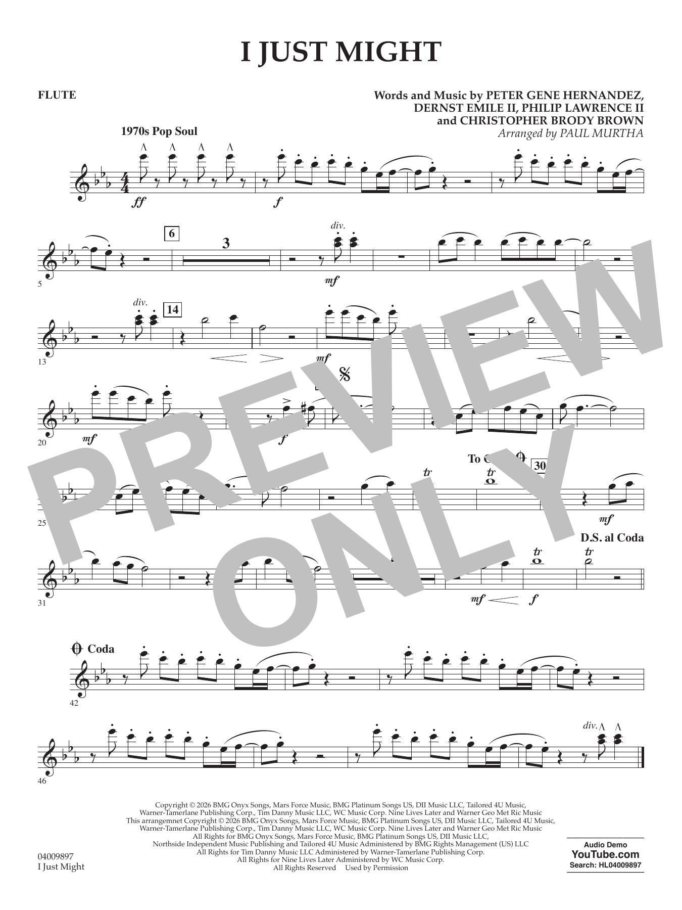 I Just Might (arr. Paul Murtha) - Flute