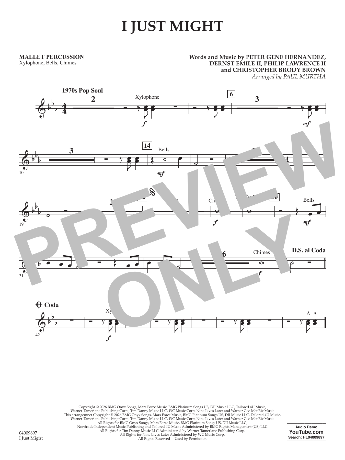 I Just Might (arr. Paul Murtha) - Mallet Percussion