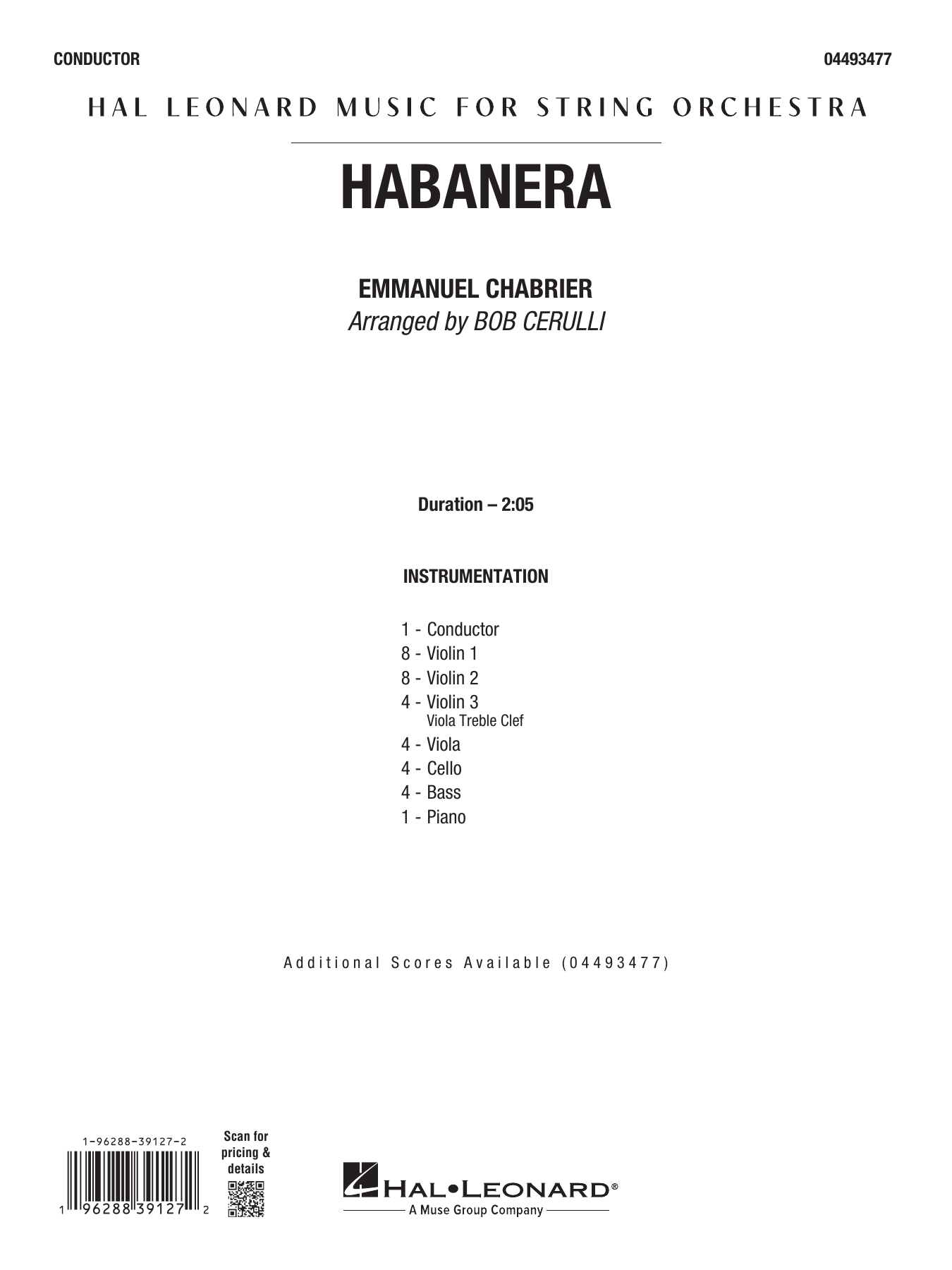 Habañera (arr. Bob Cerulli): String Orchestra Conductor Score & Parts