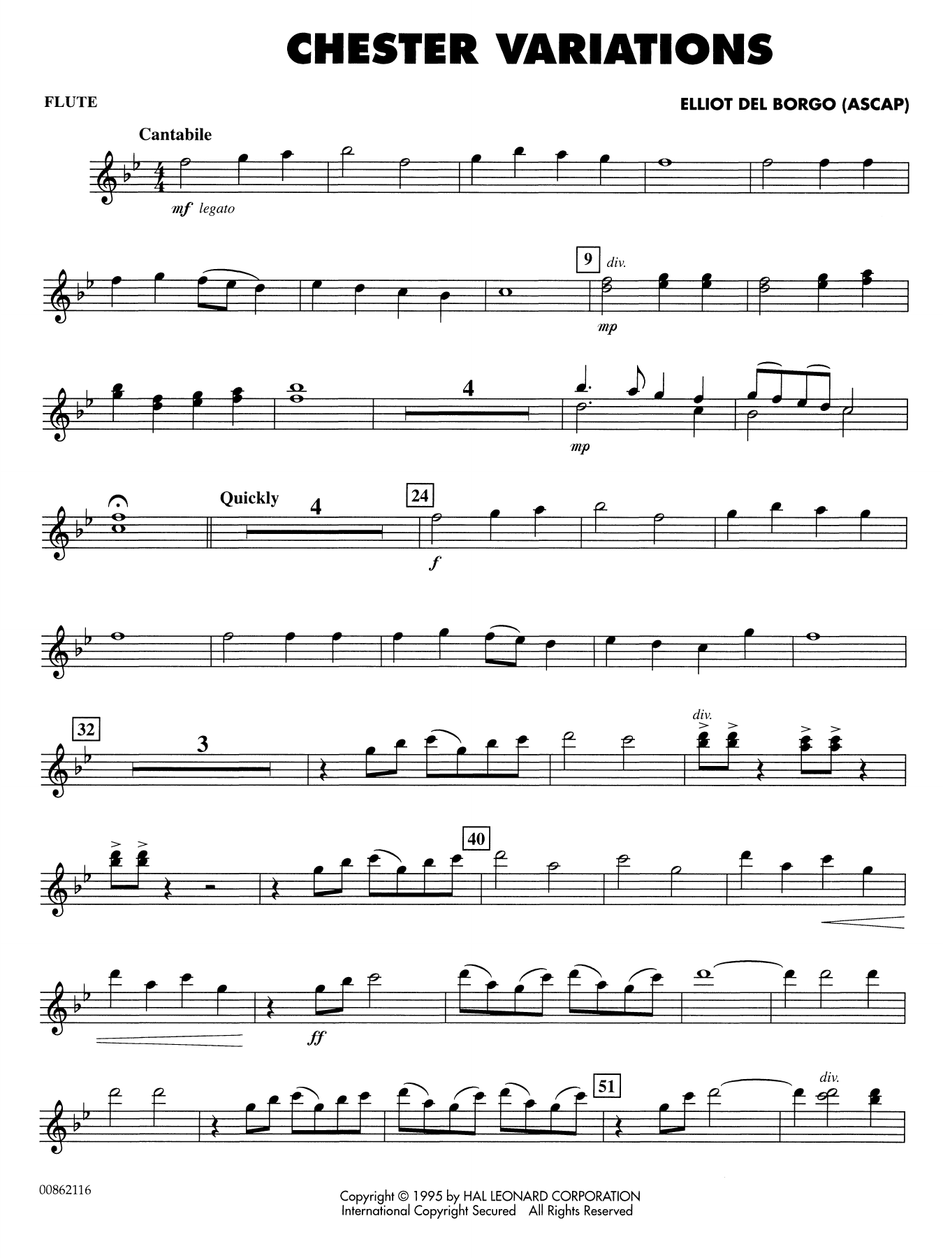 Chester Variations - Flute