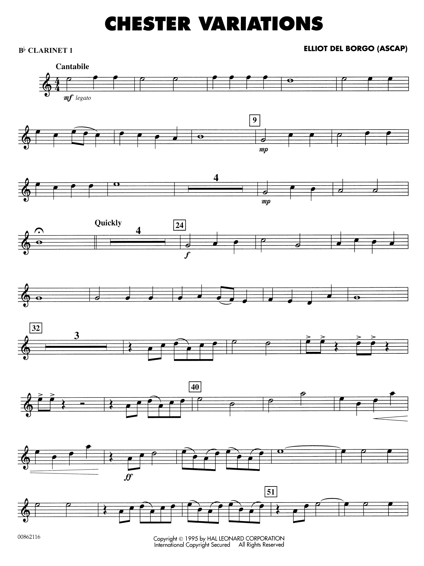 Chester Variations - Bb Clarinet 1