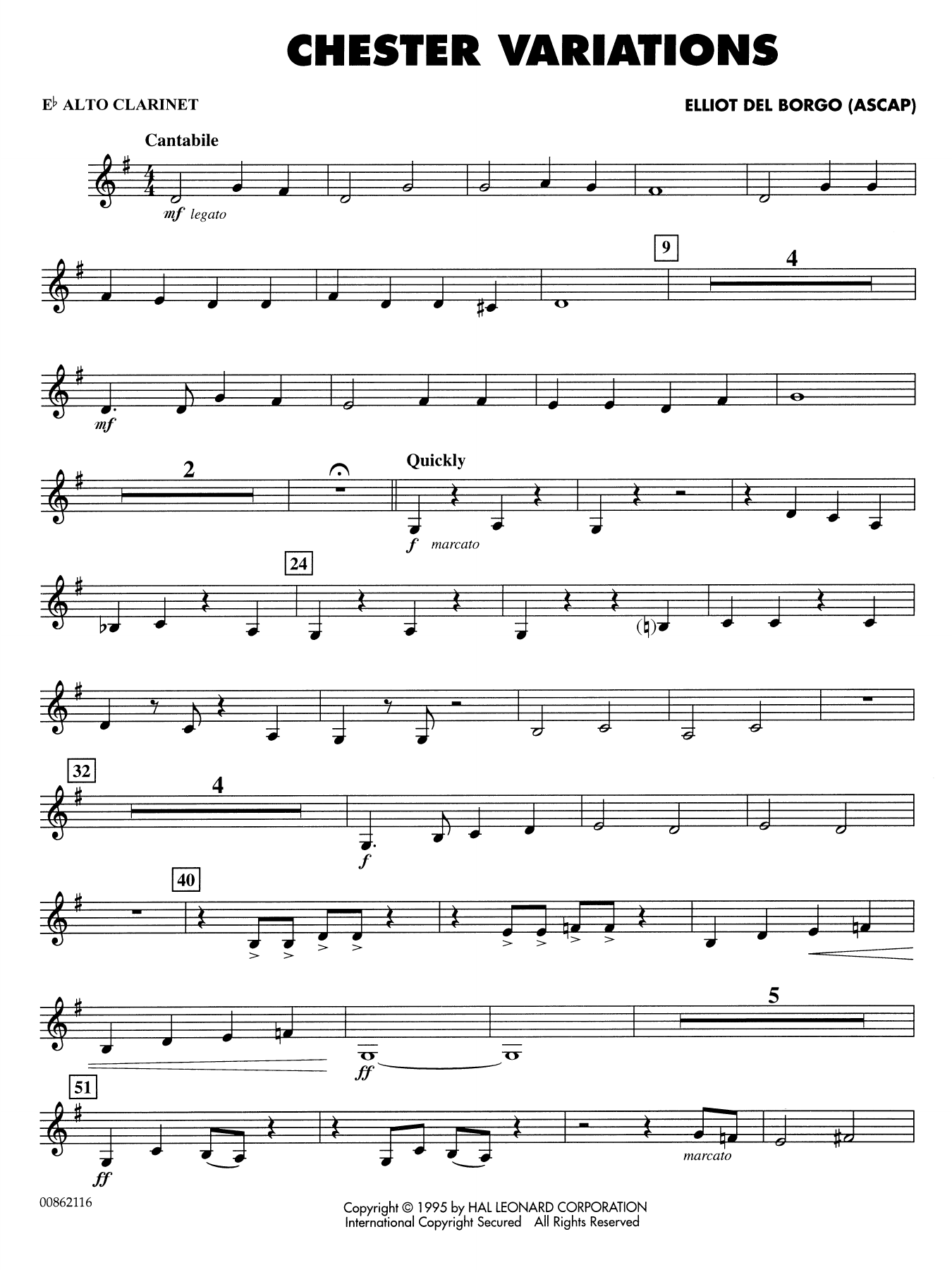 Chester Variations - Eb Alto Clarinet