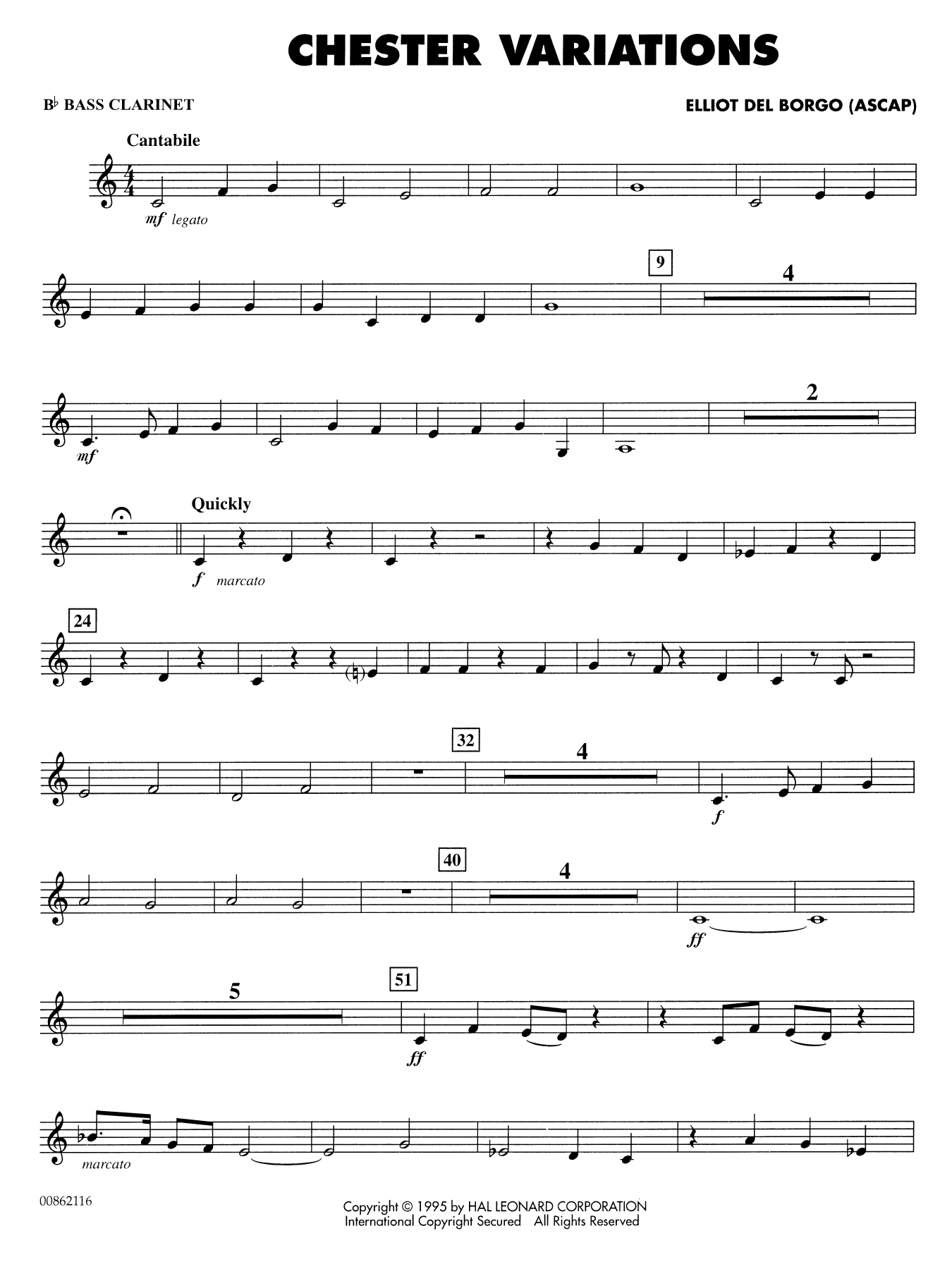 Chester Variations - Bb Bass Clarinet