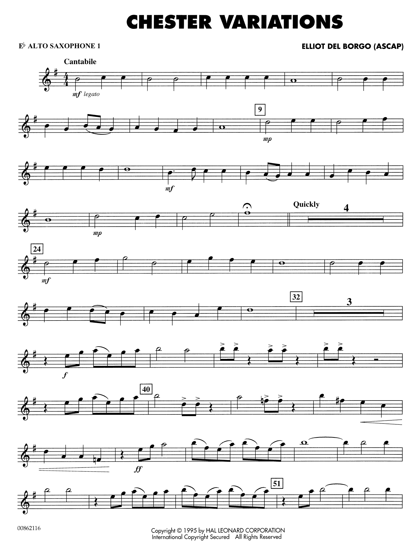 Chester Variations - Eb Alto Saxophone 1