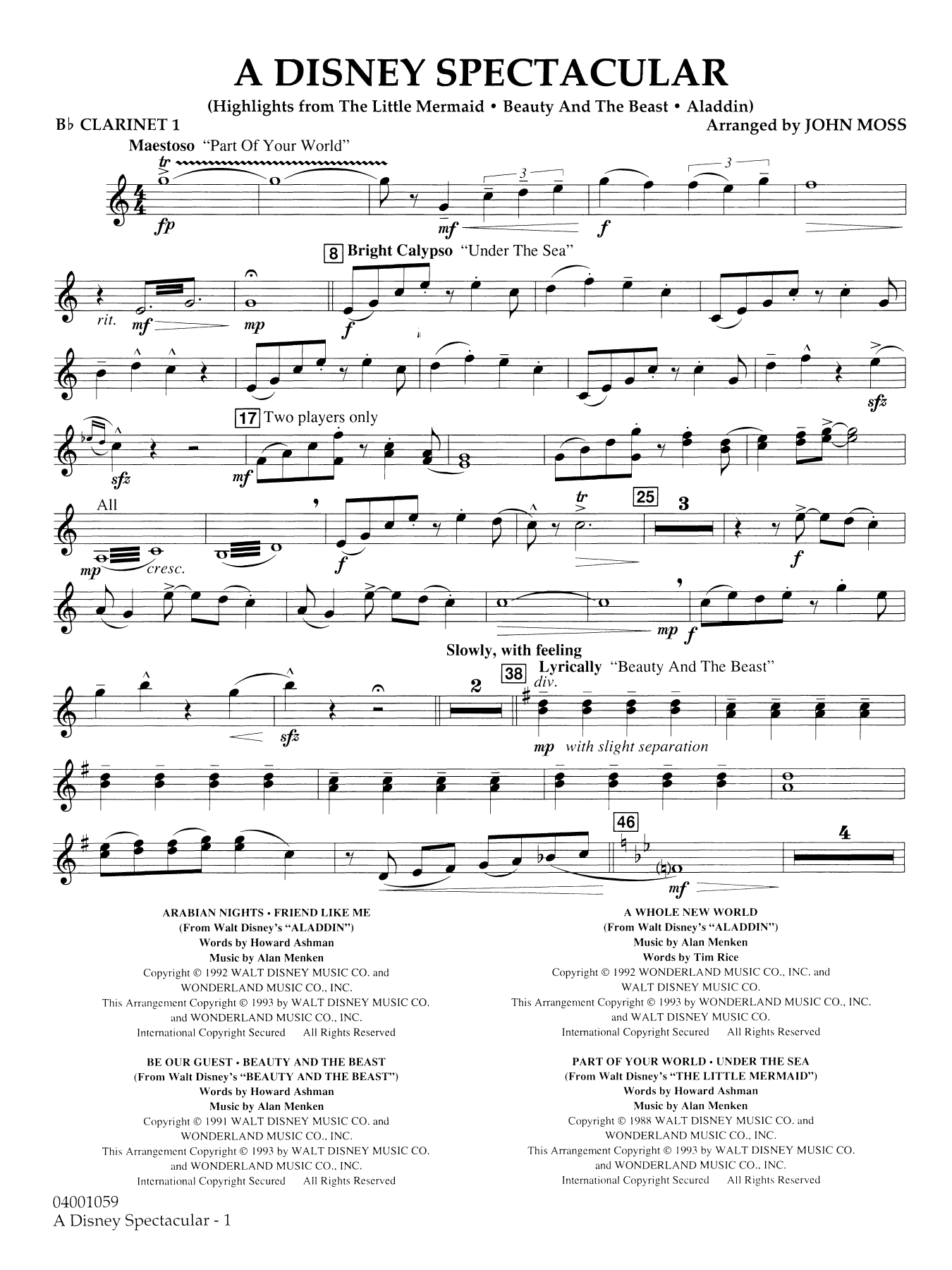 A Disney Spectacular - Bb Clarinet 1