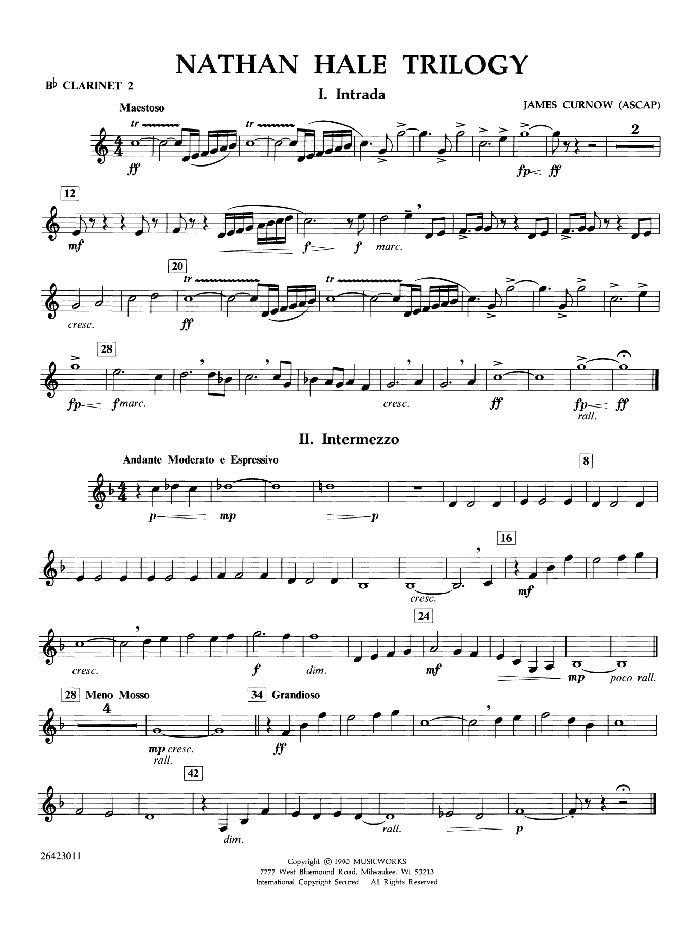 Nathan Hale Trilogy - Bb Clarinet 2