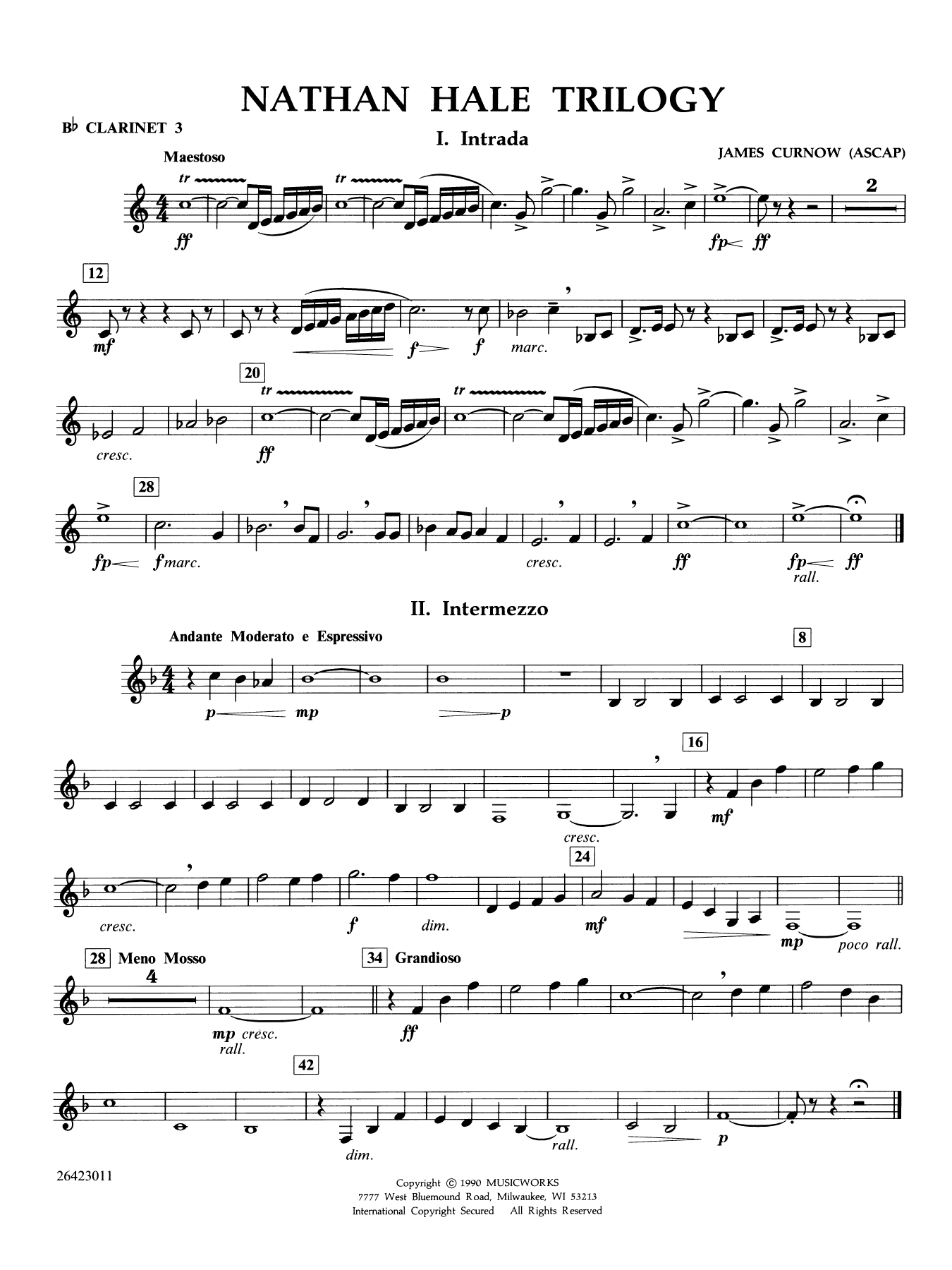 Nathan Hale Trilogy - Bb Clarinet 3